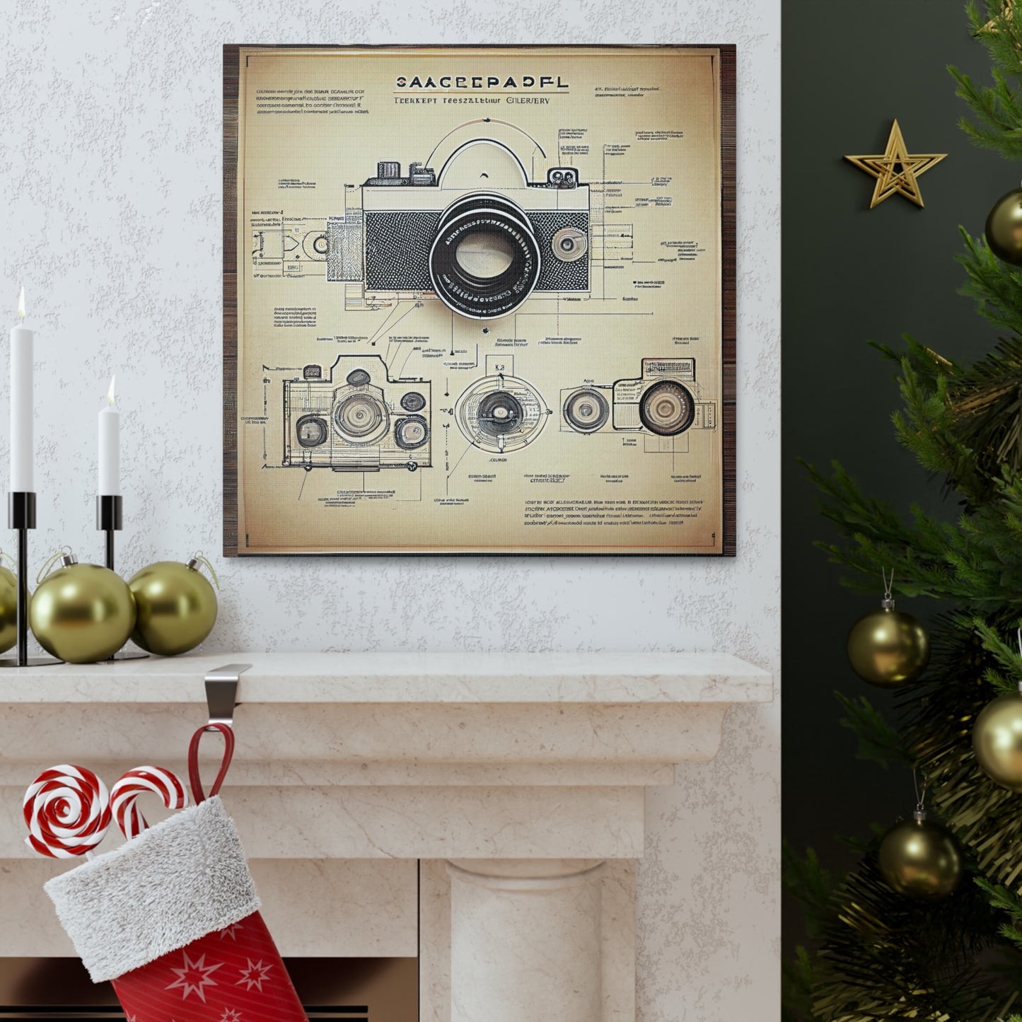 fə-ˈtä-grə-fər | Camera Aperture Technical Schematics | Canvas Gallery Wraps | AI Design Concepts | Version 15
