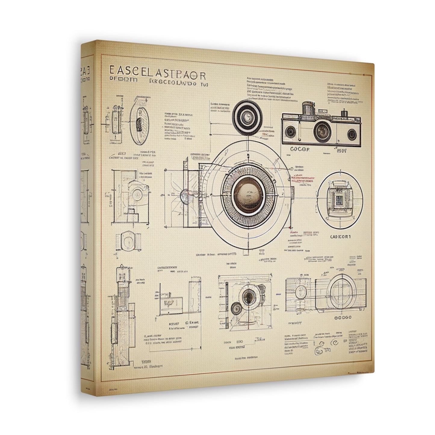 fə-ˈtä-grə-fər | Camera Aperture Technical Schematics | Canvas Gallery Wraps | AI Design Concepts | Version 1