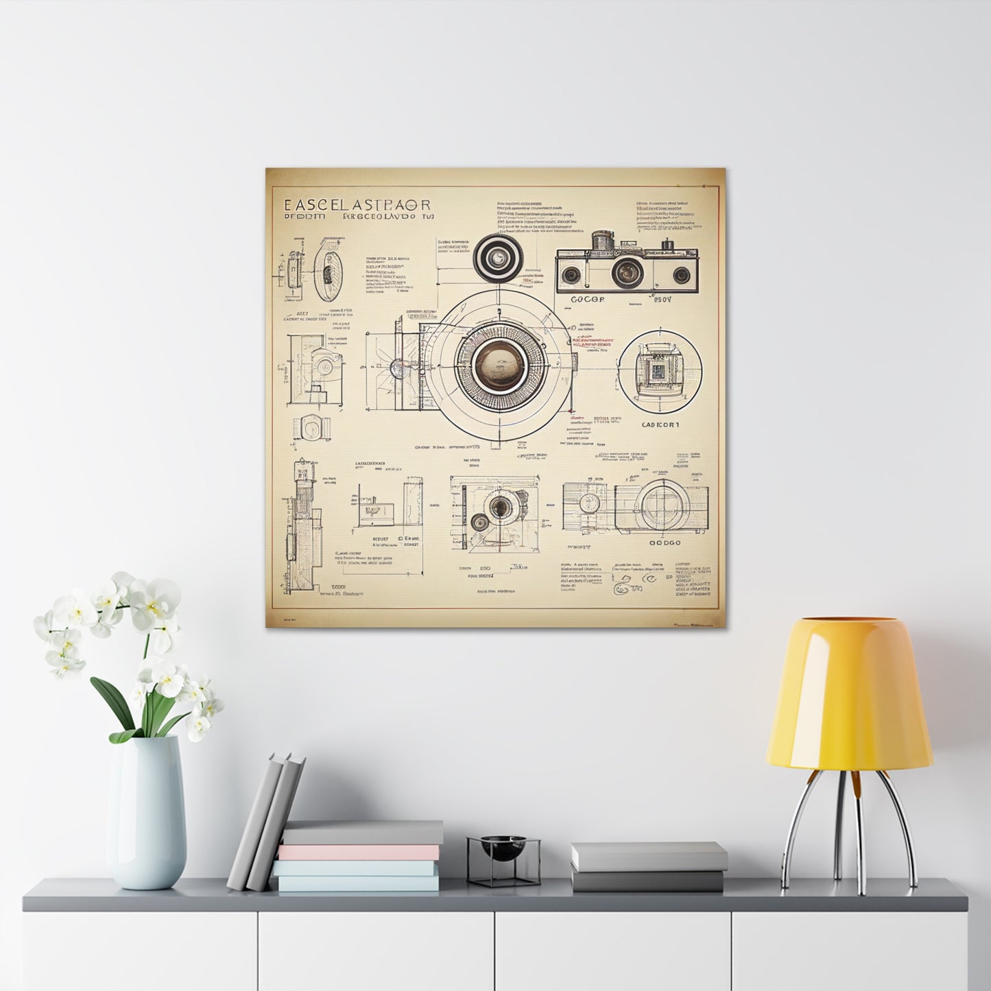 fə-ˈtä-grə-fər | Camera Aperture Technical Schematics | Canvas Gallery Wraps | AI Design Concepts | Version 1