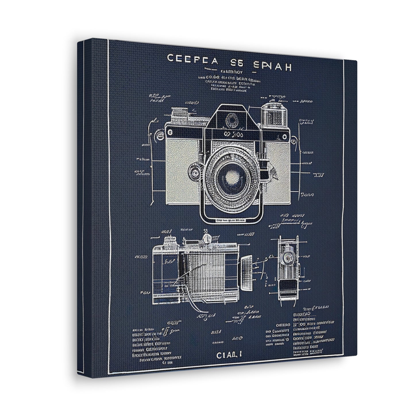 fə-ˈtä-grə-fər | Camera Aperture Technical Schematics | Canvas Gallery Wraps | AI Design Concepts | Version 10