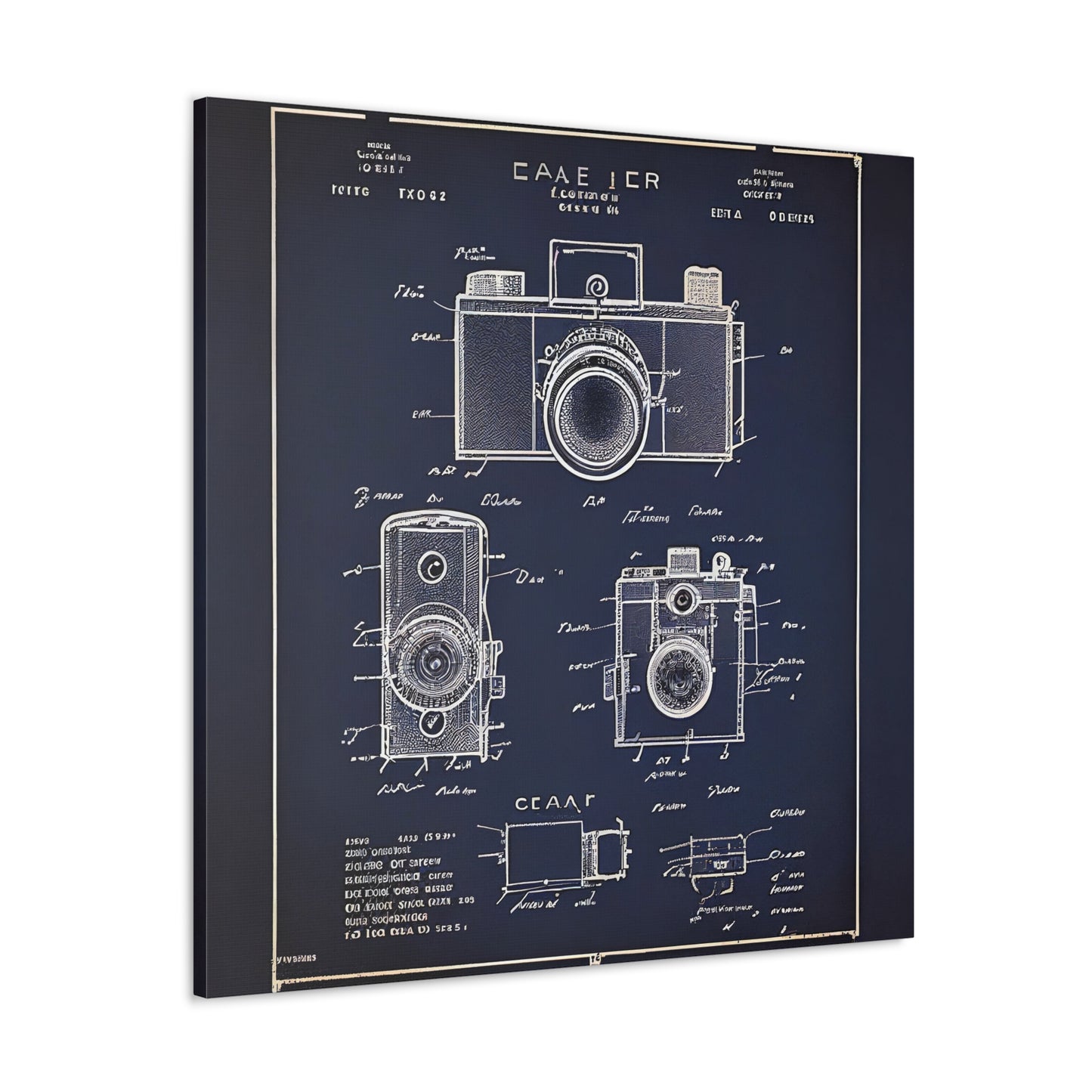 fə-ˈtä-grə-fər | Camera Aperture Technical Schematics | Canvas Gallery Wraps | AI Design Concepts | Version 11