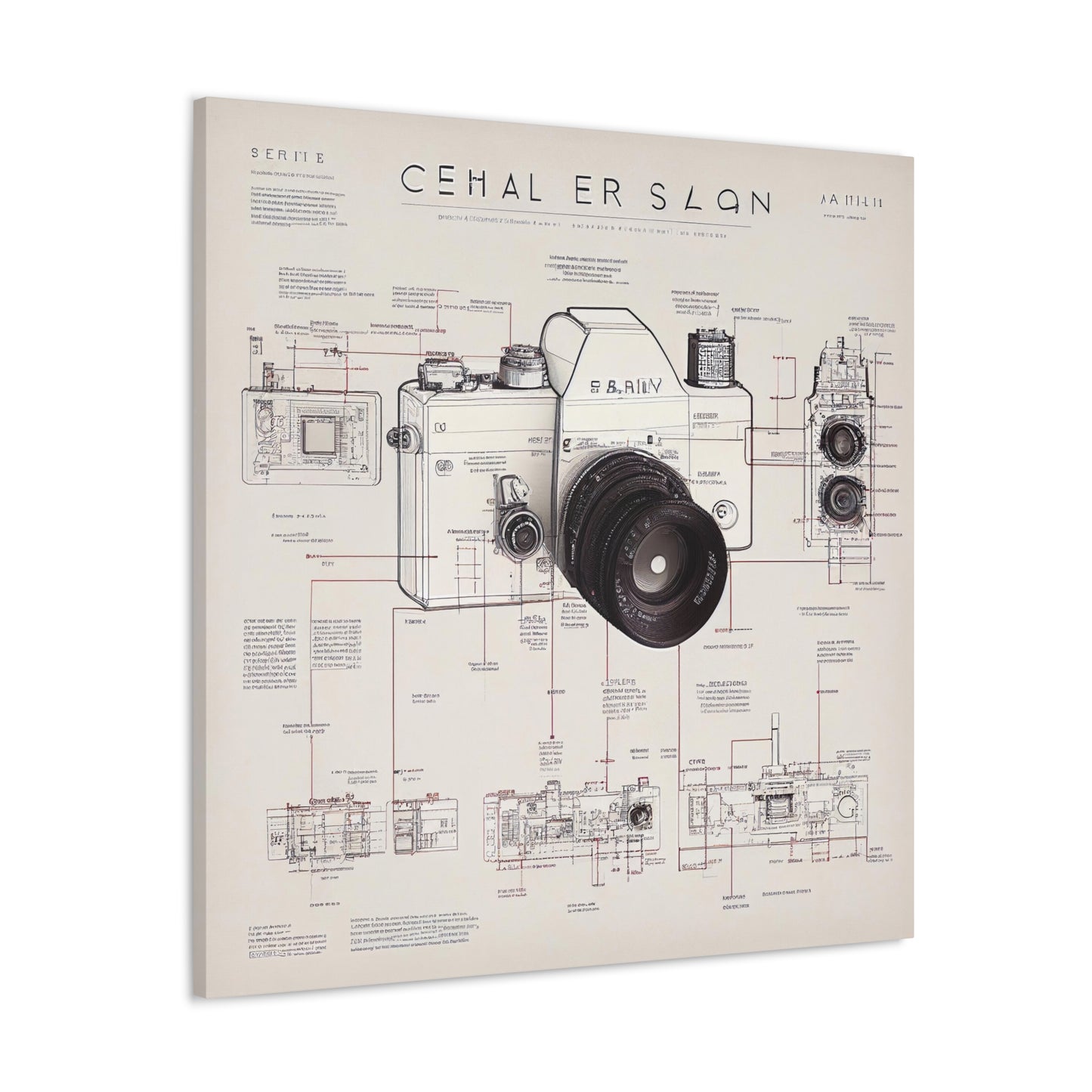 fə-ˈtä-grə-fər | Camera Aperture Technical Schematics | Canvas Gallery Wraps | AI Design Concepts | Version 17
