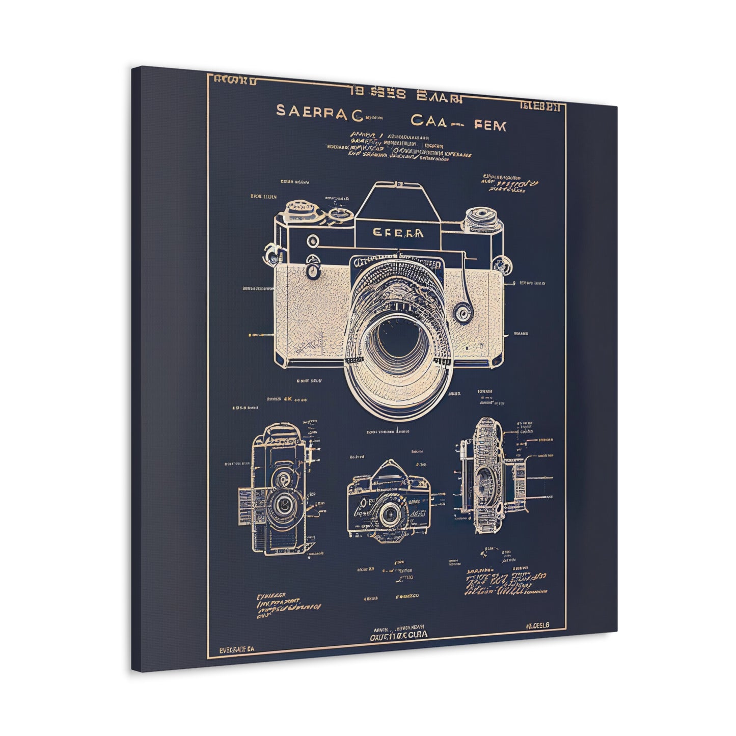 fə-ˈtä-grə-fər | Camera Aperture Technical Schematics | Canvas Gallery Wraps | AI Design Concepts | Version 5