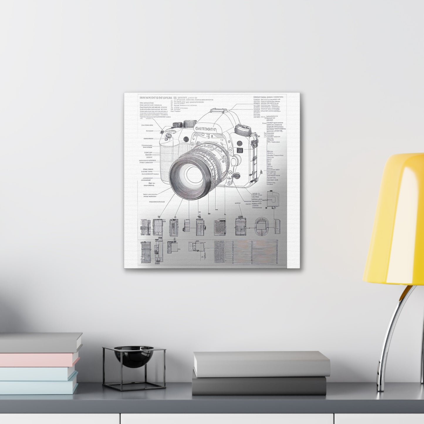 fə-ˈtä-grə-fər | Camera Aperture Technical Schematics | Canvas Gallery Wraps | AI Design Concepts | Version 8
