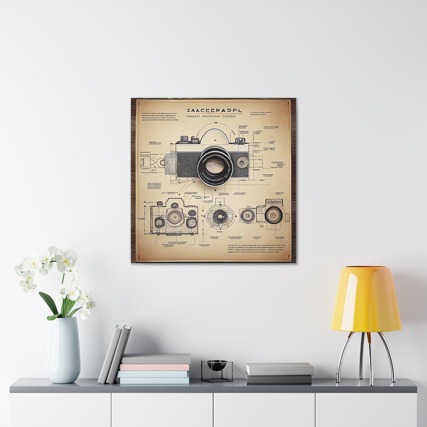fə-ˈtä-grə-fər | Camera Aperture Technical Schematics | Canvas Gallery Wraps | AI Design Concepts | Version 15