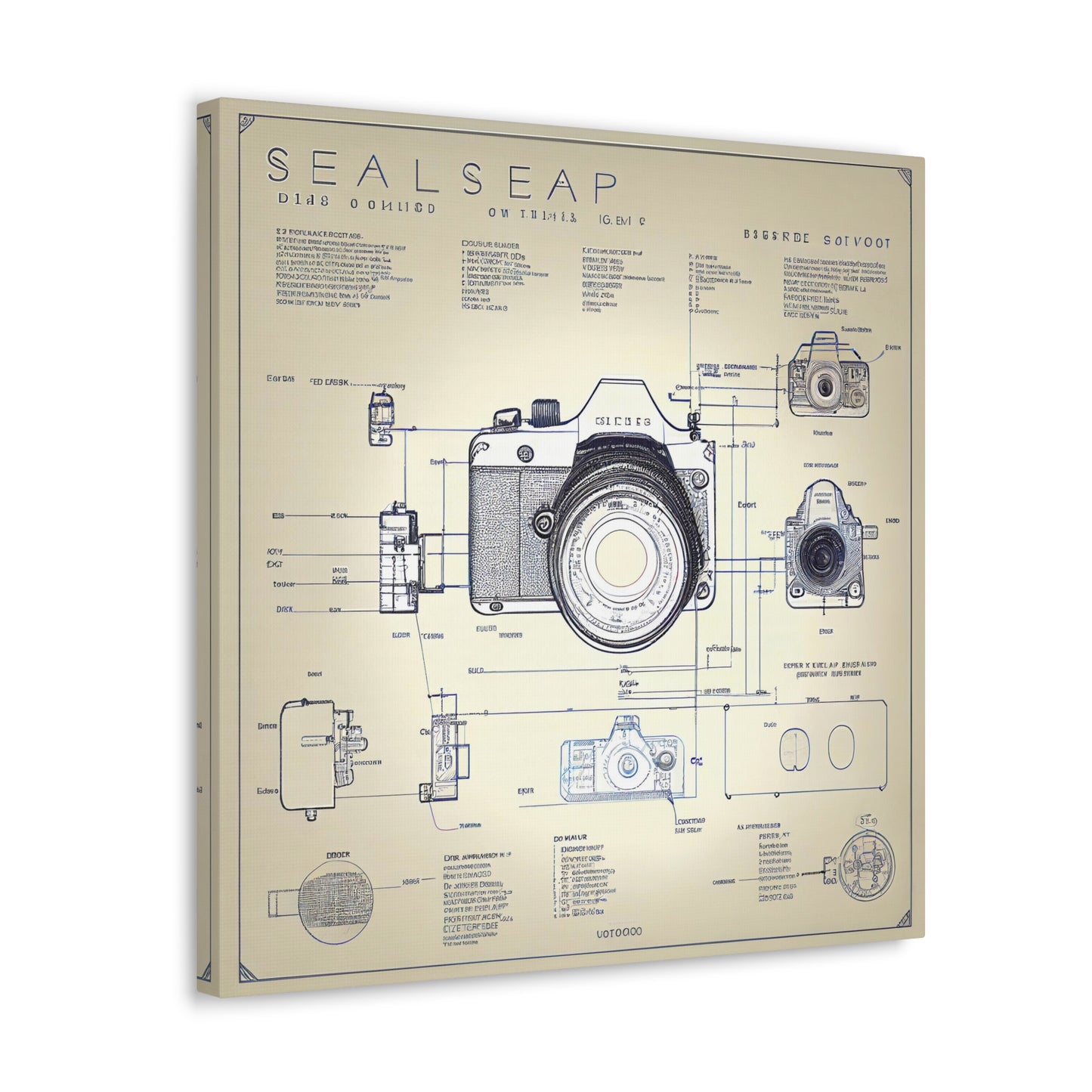 fə-ˈtä-grə-fər | Camera Aperture Technical Schematics | Canvas Gallery Wraps | AI Design Concepts | Version 6