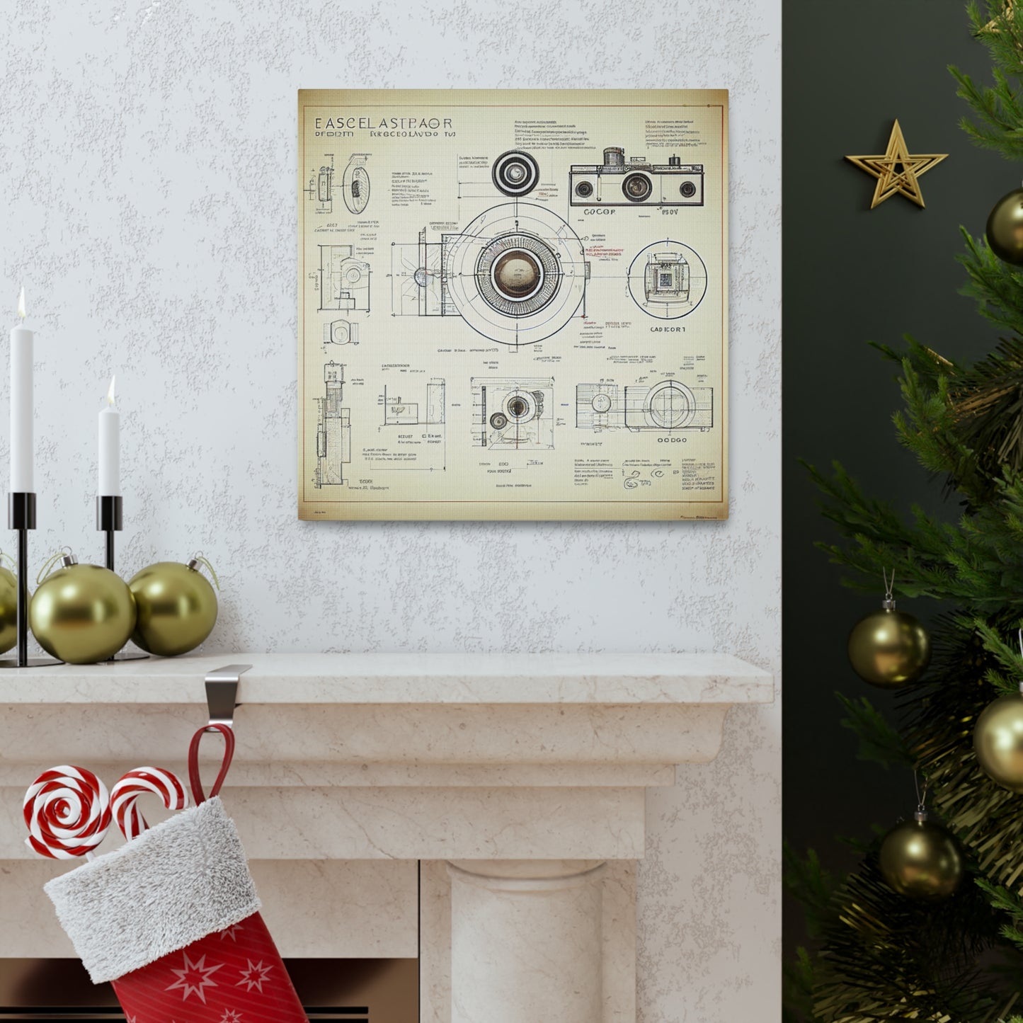 fə-ˈtä-grə-fər | Camera Aperture Technical Schematics | Canvas Gallery Wraps | AI Design Concepts | Version 1