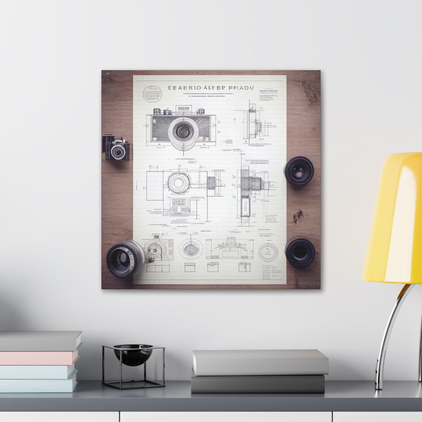 fə-ˈtä-grə-fər | Camera Aperture Technical Schematics | Canvas Gallery Wraps | AI Design Concepts | Version 14