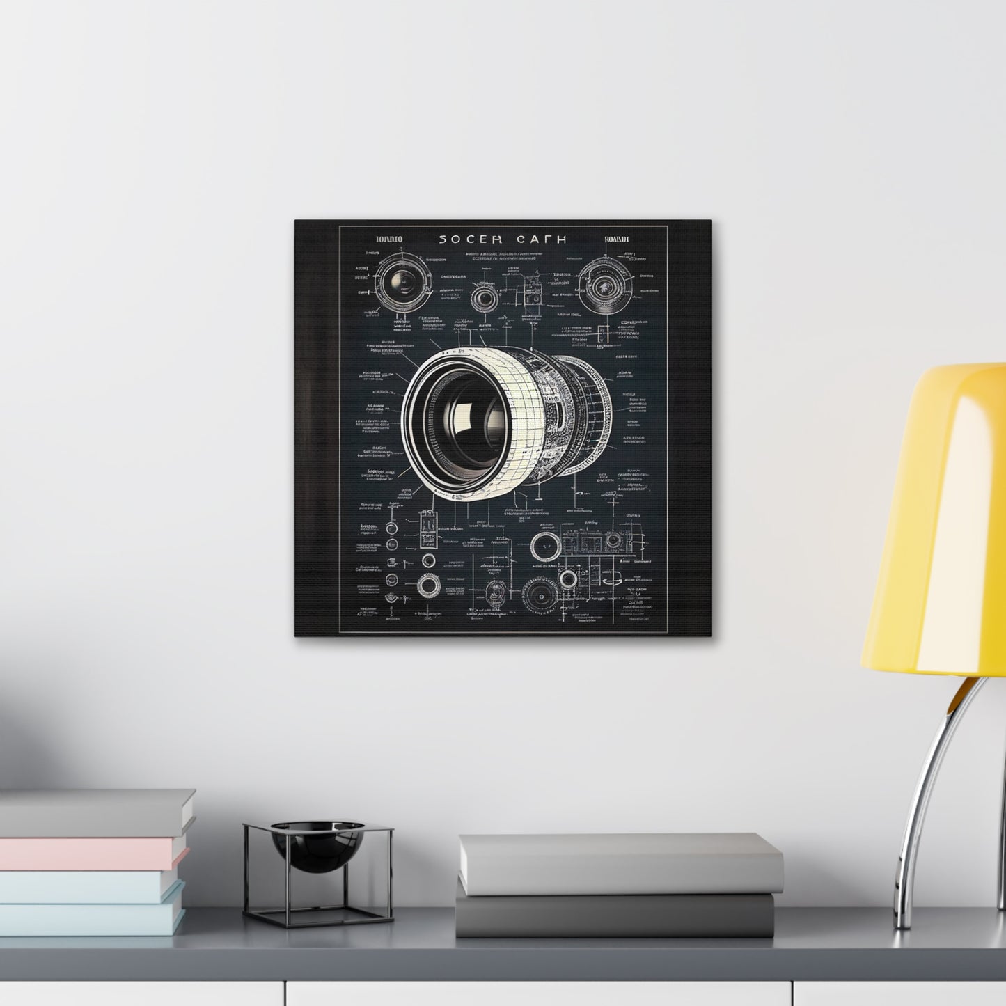fə-ˈtä-grə-fər | Camera Aperture Technical Schematics | Canvas Gallery Wraps | AI Design Concepts | Version 16