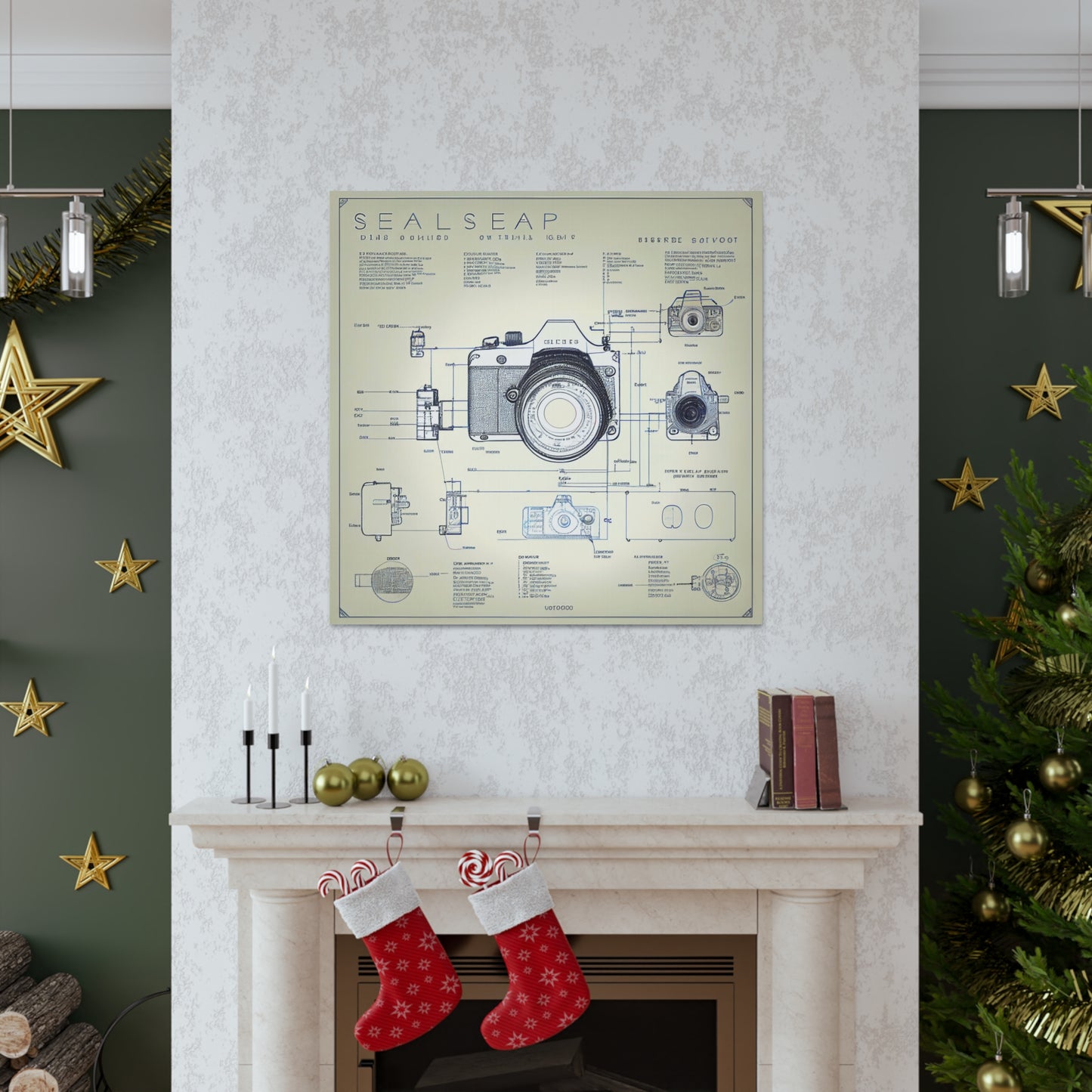 fə-ˈtä-grə-fər | Camera Aperture Technical Schematics | Canvas Gallery Wraps | AI Design Concepts | Version 6