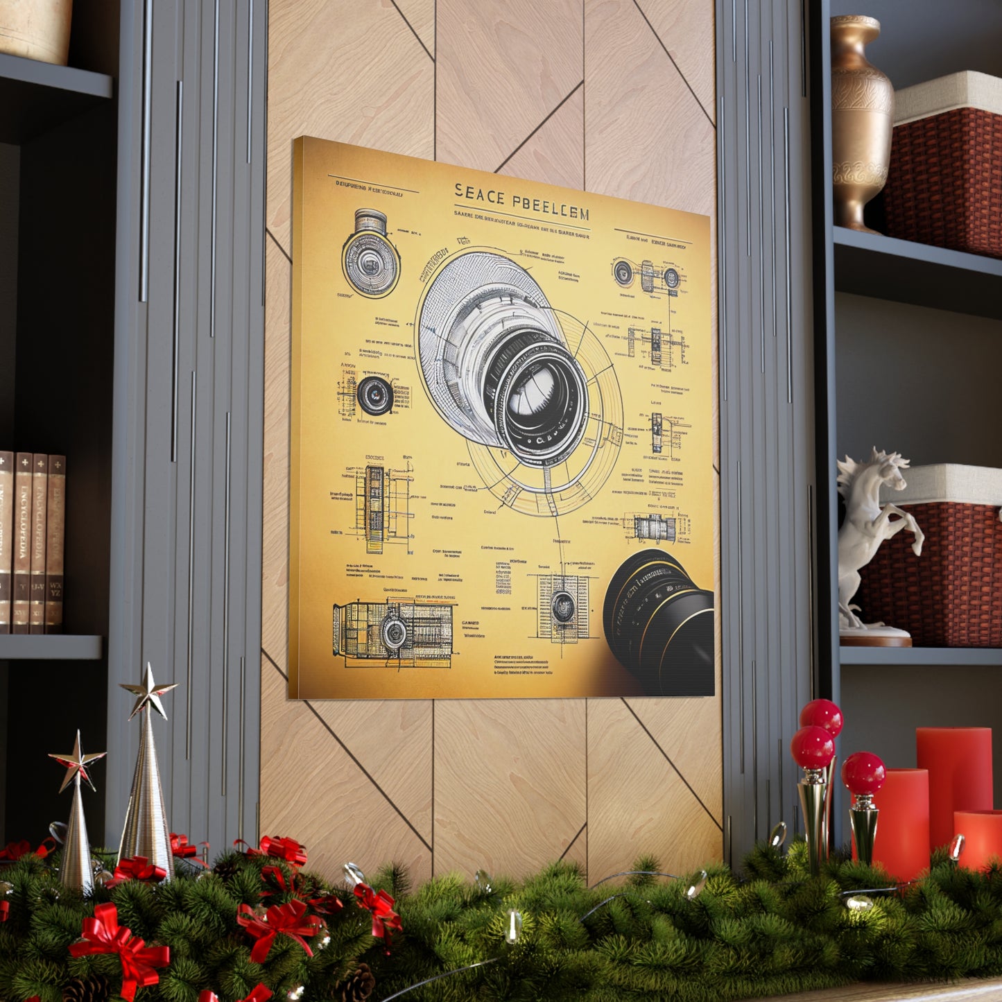 fə-ˈtä-grə-fər | Camera Aperture Technical Schematics | Canvas Gallery Wraps | AI Design Concepts | Version 2