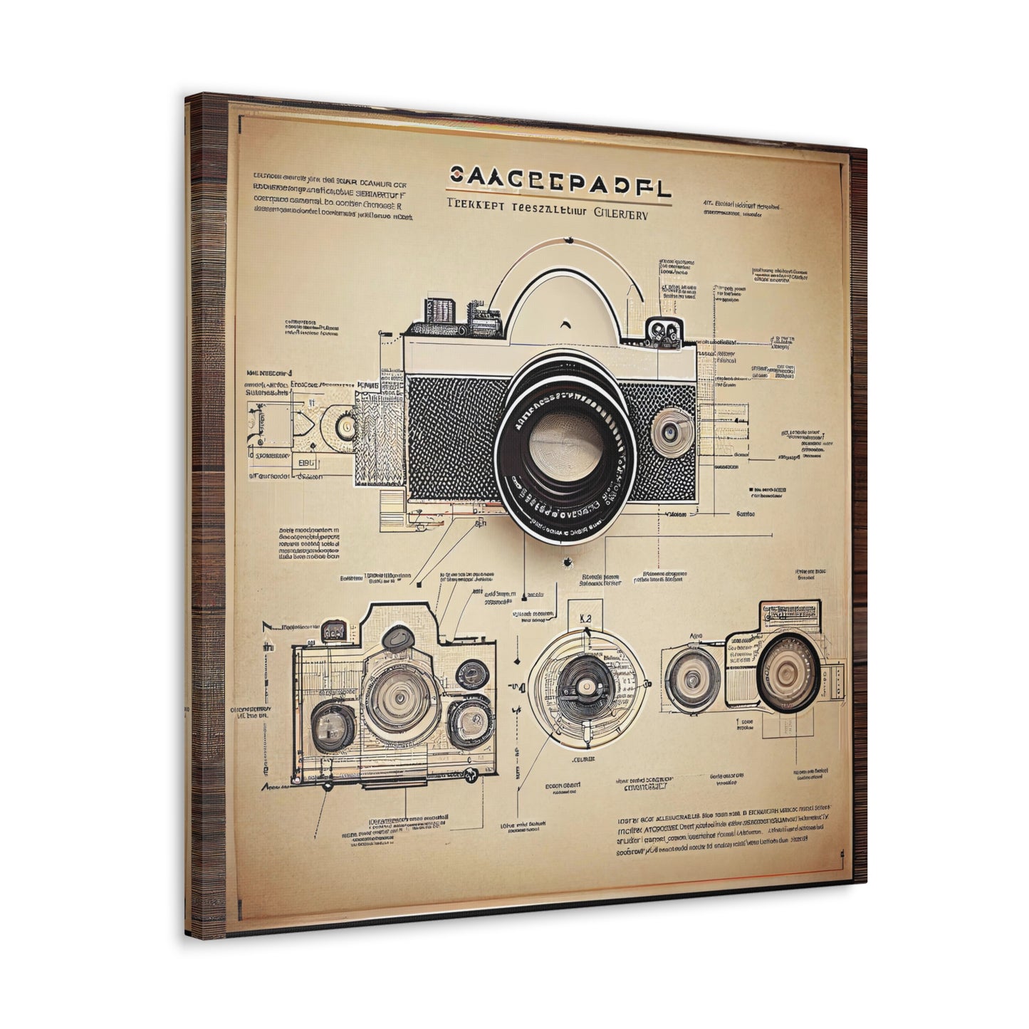 fə-ˈtä-grə-fər | Camera Aperture Technical Schematics | Canvas Gallery Wraps | AI Design Concepts | Version 15