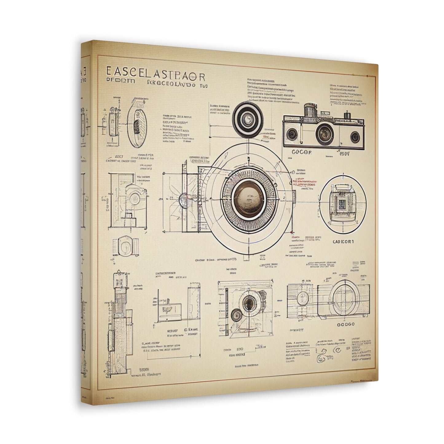 fə-ˈtä-grə-fər | Camera Aperture Technical Schematics | Canvas Gallery Wraps | AI Design Concepts | Version 1