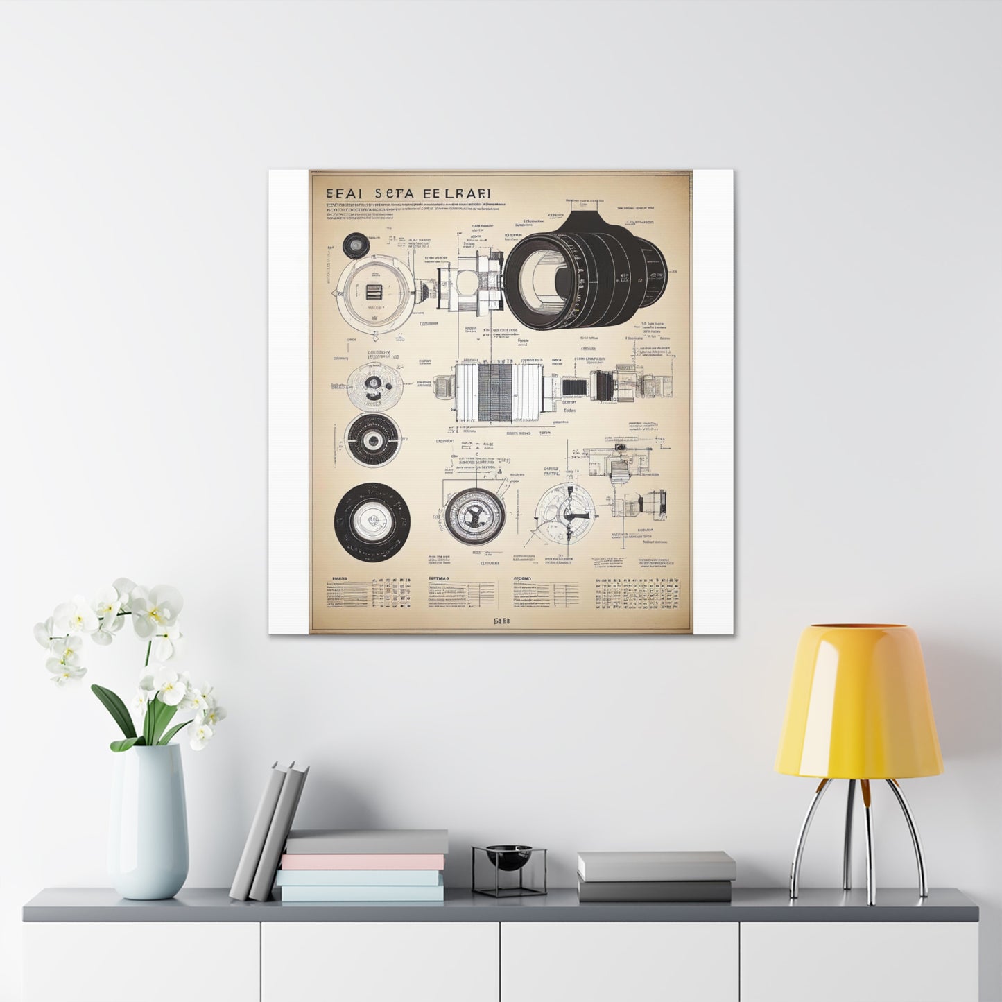 fə-ˈtä-grə-fər | Camera Aperture Technical Schematics | Canvas Gallery Wraps | AI Design Concepts | Version 4