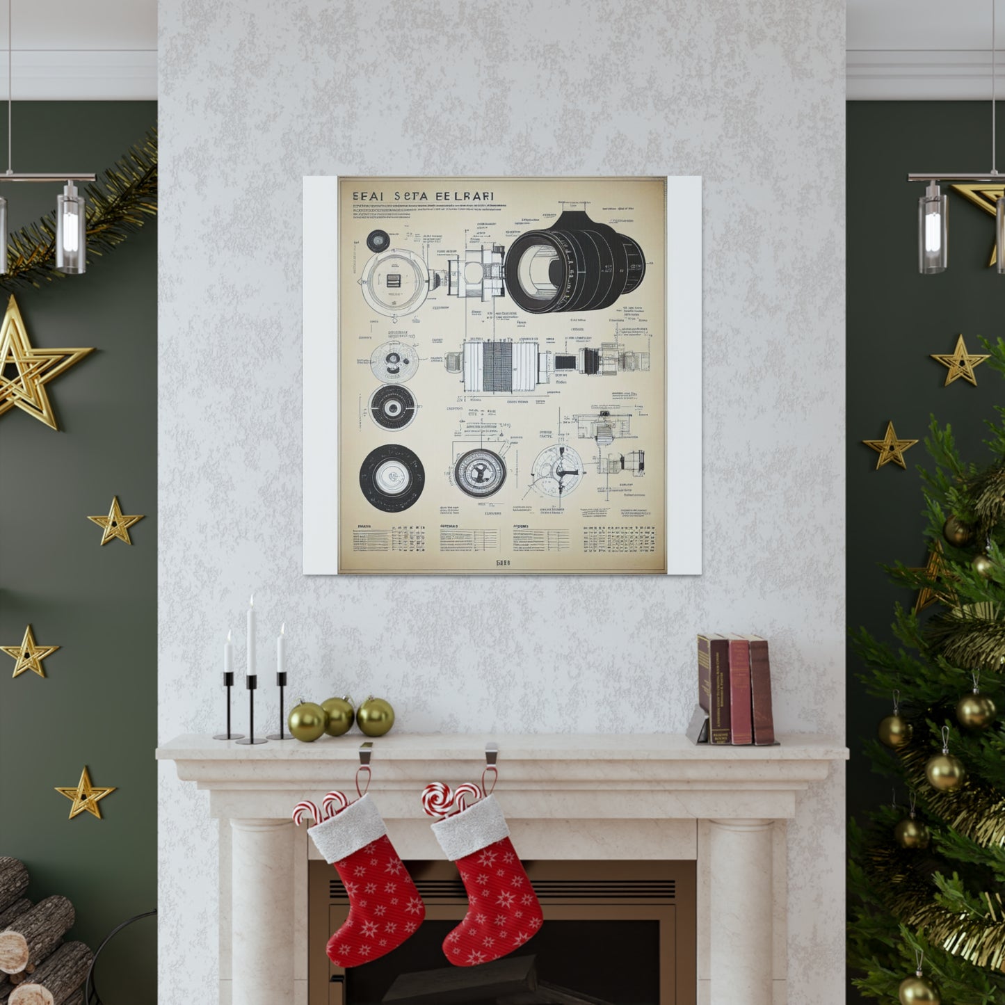 fə-ˈtä-grə-fər | Camera Aperture Technical Schematics | Canvas Gallery Wraps | AI Design Concepts | Version 4
