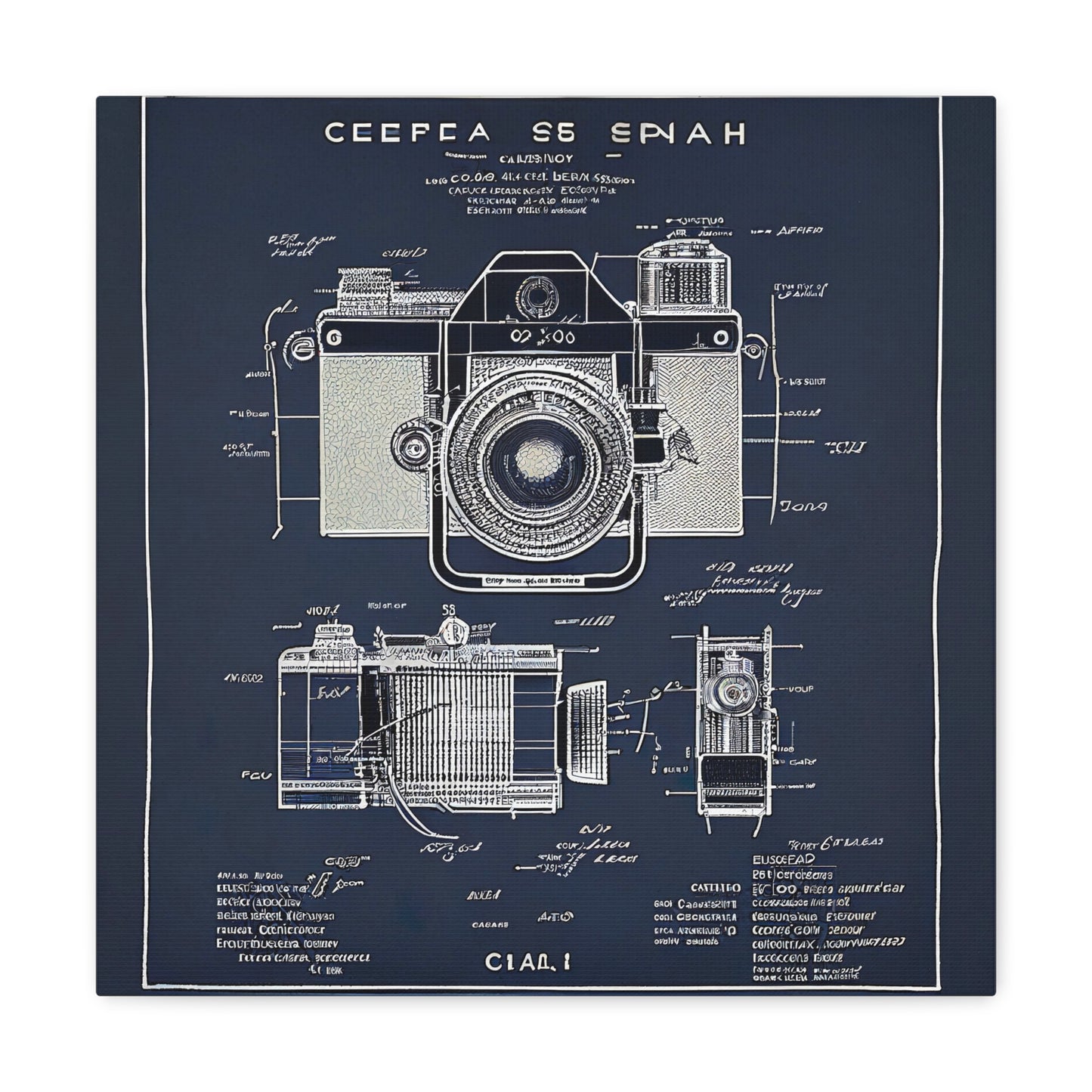fə-ˈtä-grə-fər | Camera Aperture Technical Schematics | Canvas Gallery Wraps | AI Design Concepts | Version 10