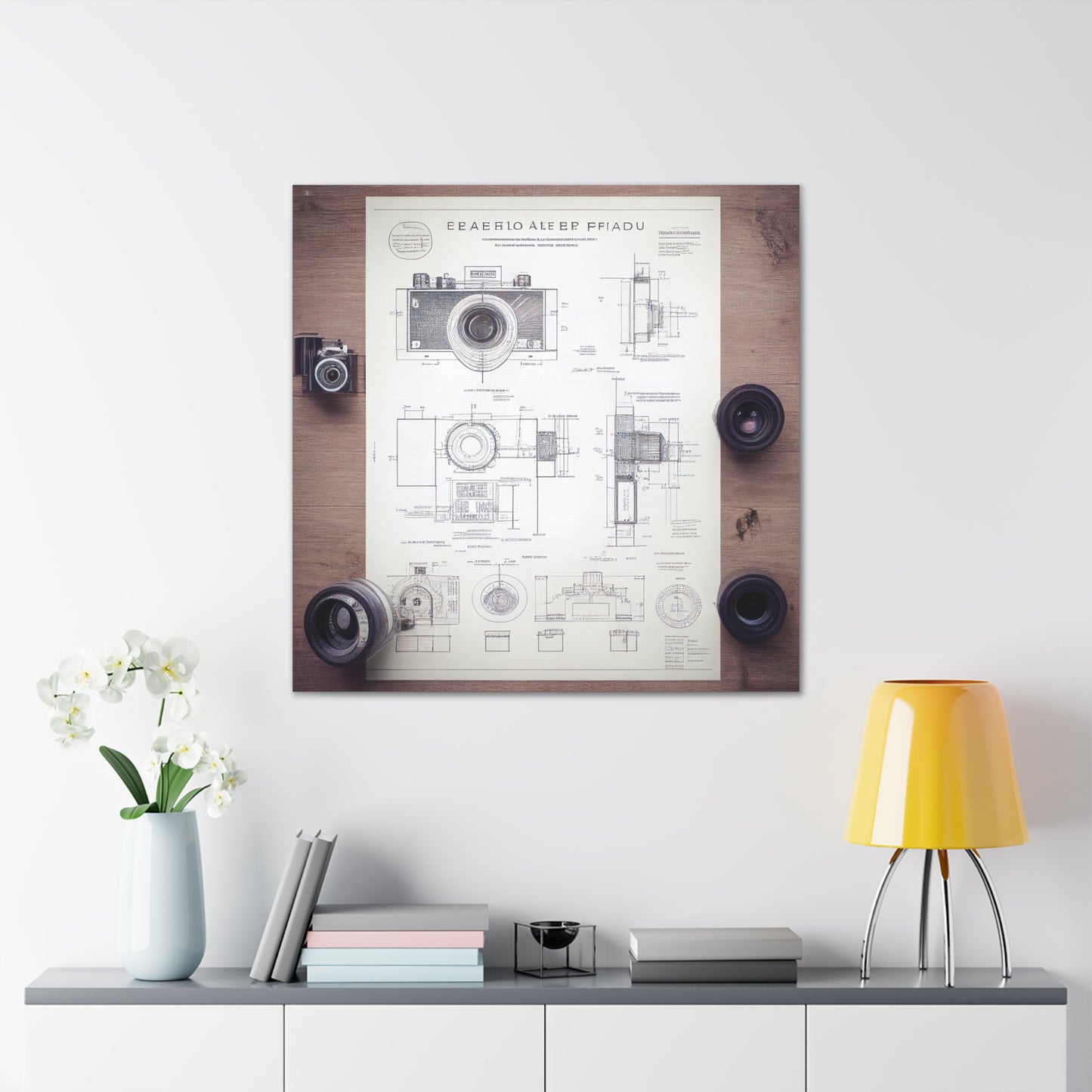 fə-ˈtä-grə-fər | Camera Aperture Technical Schematics | Canvas Gallery Wraps | AI Design Concepts | Version 14