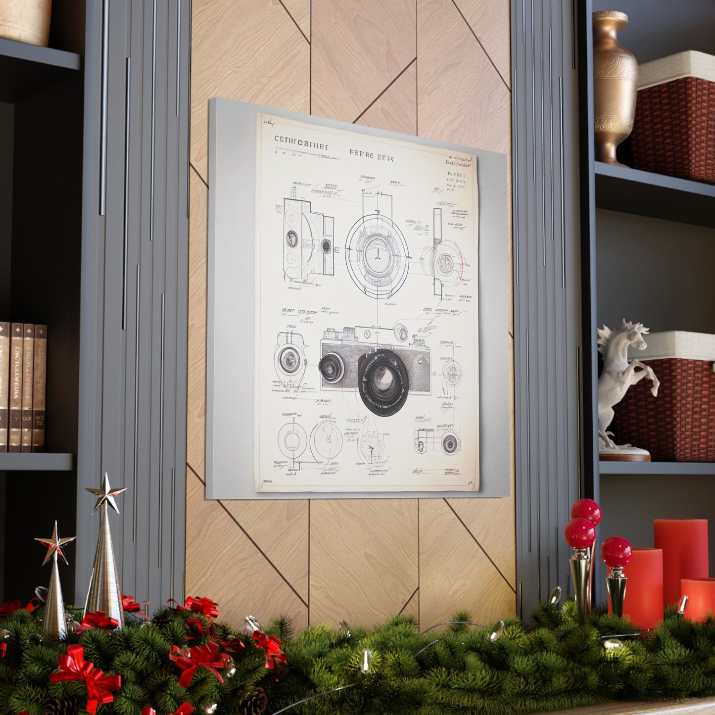 fə-ˈtä-grə-fər | Camera Aperture Technical Schematics | Canvas Gallery Wraps | AI Design Concepts | Version 3