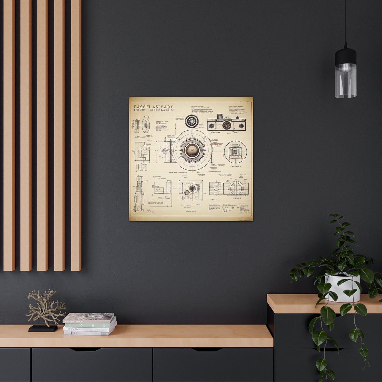 fə-ˈtä-grə-fər | Camera Aperture Technical Schematics | Canvas Gallery Wraps | AI Design Concepts | Version 1