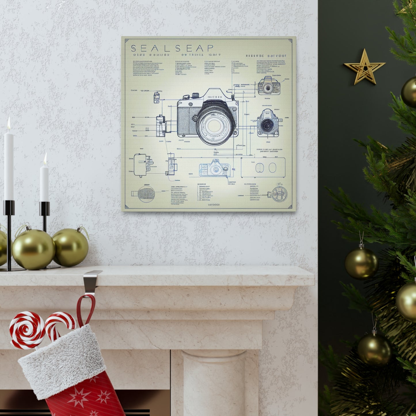 fə-ˈtä-grə-fər | Camera Aperture Technical Schematics | Canvas Gallery Wraps | AI Design Concepts | Version 6