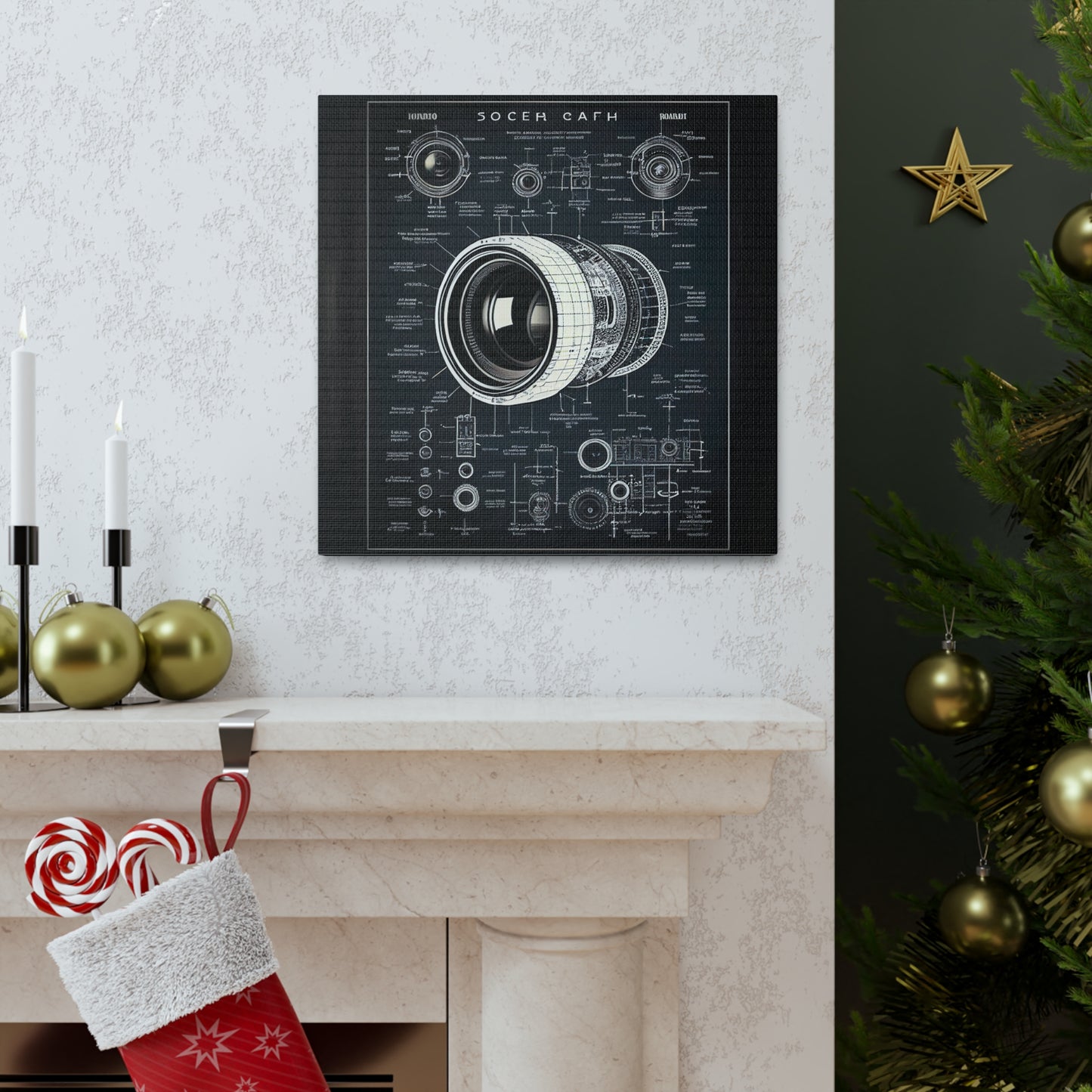 fə-ˈtä-grə-fər | Camera Aperture Technical Schematics | Canvas Gallery Wraps | AI Design Concepts | Version 16