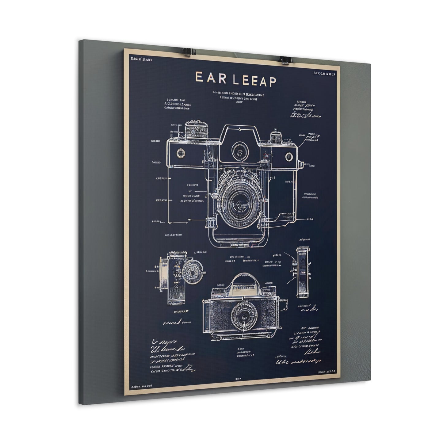 fə-ˈtä-grə-fər | Camera Aperture Technical Schematics | Canvas Gallery Wraps | AI Design Concepts | Version 7