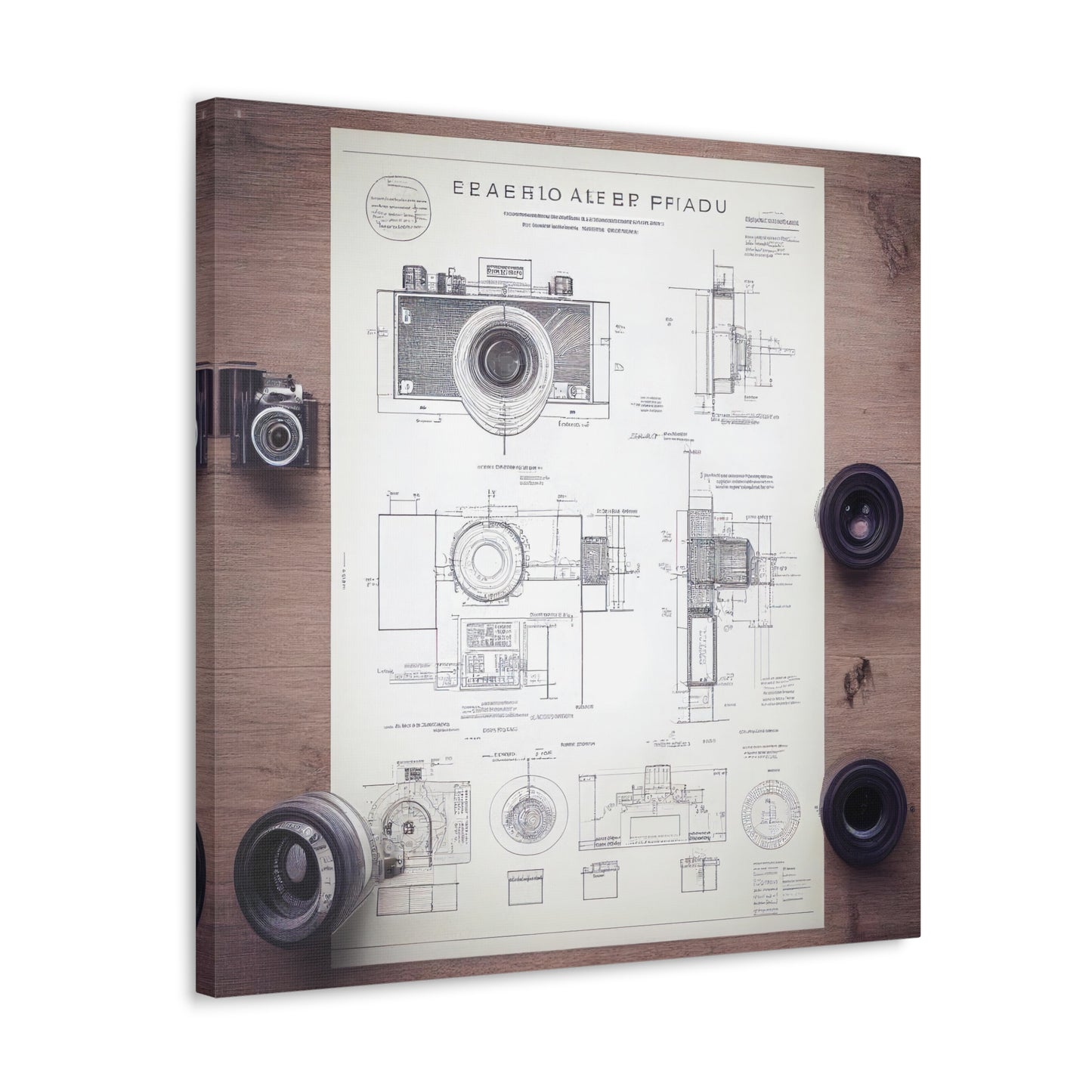 fə-ˈtä-grə-fər | Camera Aperture Technical Schematics | Canvas Gallery Wraps | AI Design Concepts | Version 14
