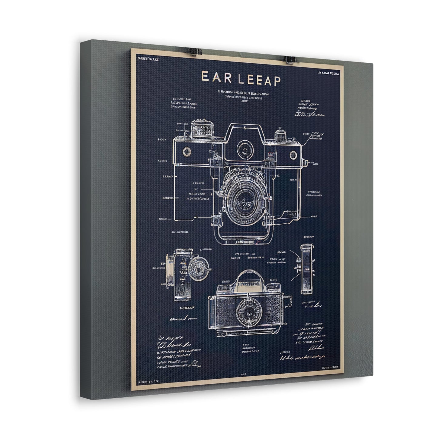 fə-ˈtä-grə-fər | Camera Aperture Technical Schematics | Canvas Gallery Wraps | AI Design Concepts | Version 7
