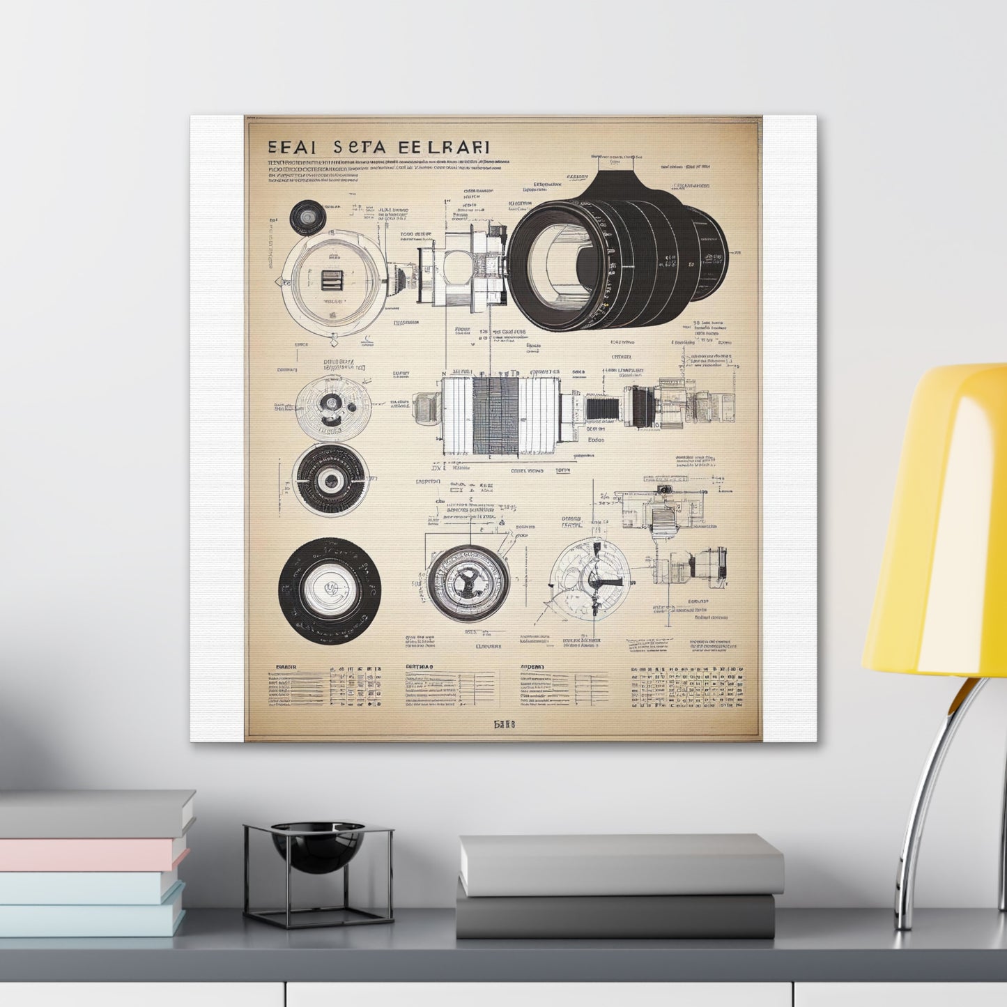 fə-ˈtä-grə-fər | Camera Aperture Technical Schematics | Canvas Gallery Wraps | AI Design Concepts | Version 4