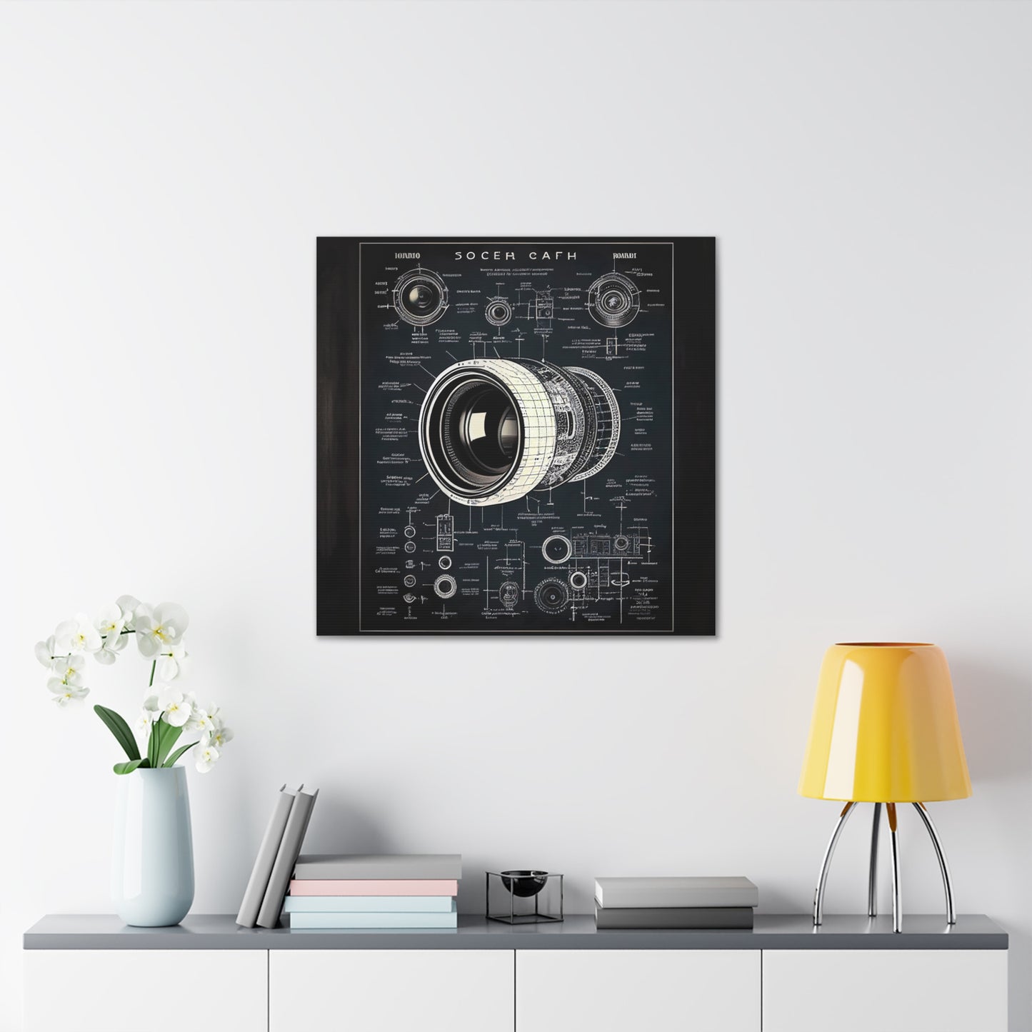 fə-ˈtä-grə-fər | Camera Aperture Technical Schematics | Canvas Gallery Wraps | AI Design Concepts | Version 16