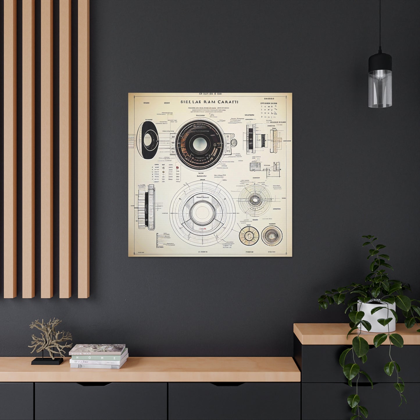 fə-ˈtä-grə-fər | Camera Aperture Technical Schematics | Canvas Gallery Wraps | AI Design Concepts | Version 13
