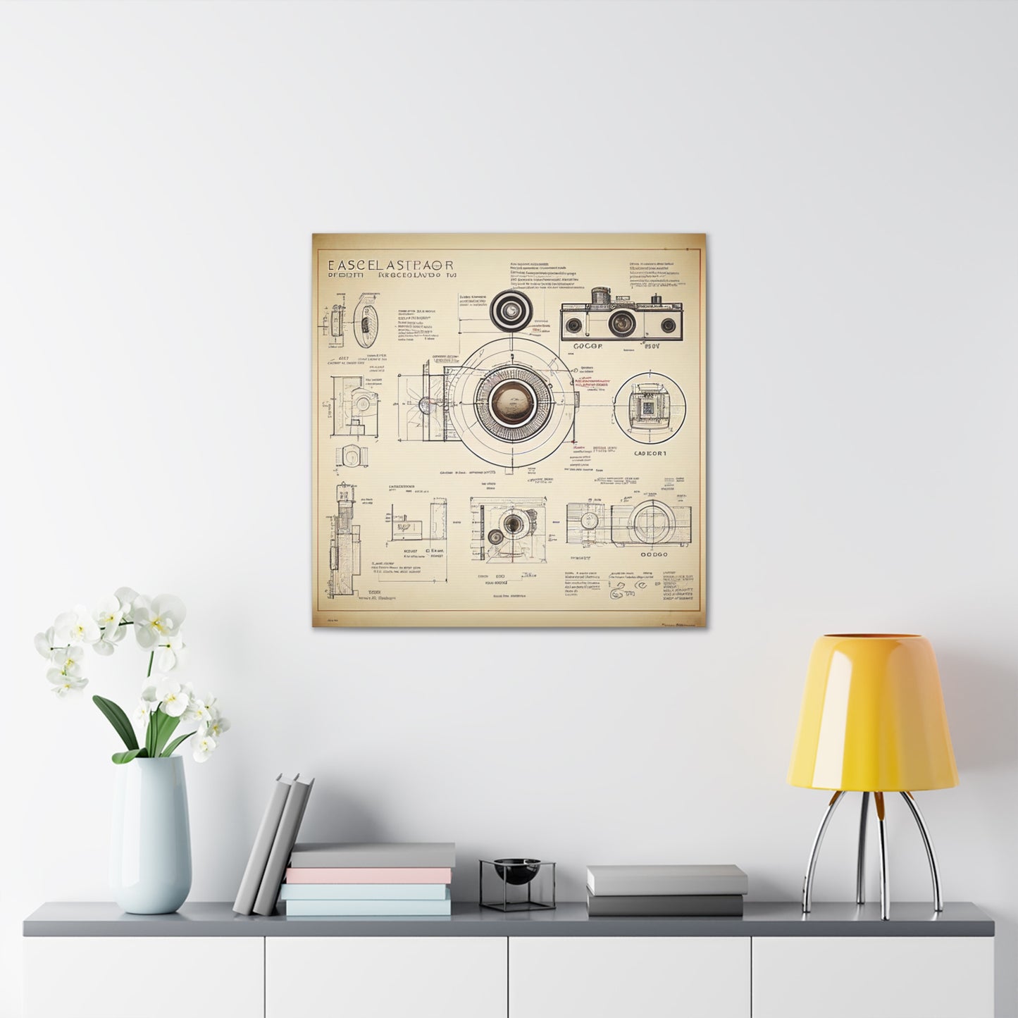fə-ˈtä-grə-fər | Camera Aperture Technical Schematics | Canvas Gallery Wraps | AI Design Concepts | Version 1