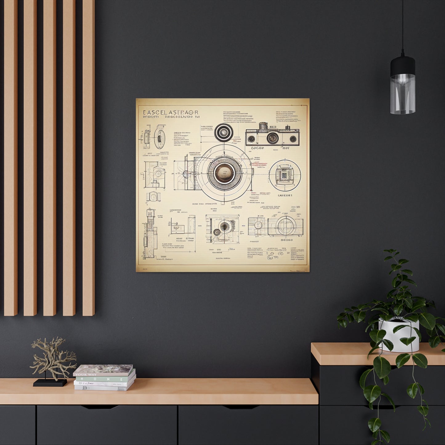 fə-ˈtä-grə-fər | Camera Aperture Technical Schematics | Canvas Gallery Wraps | AI Design Concepts | Version 1