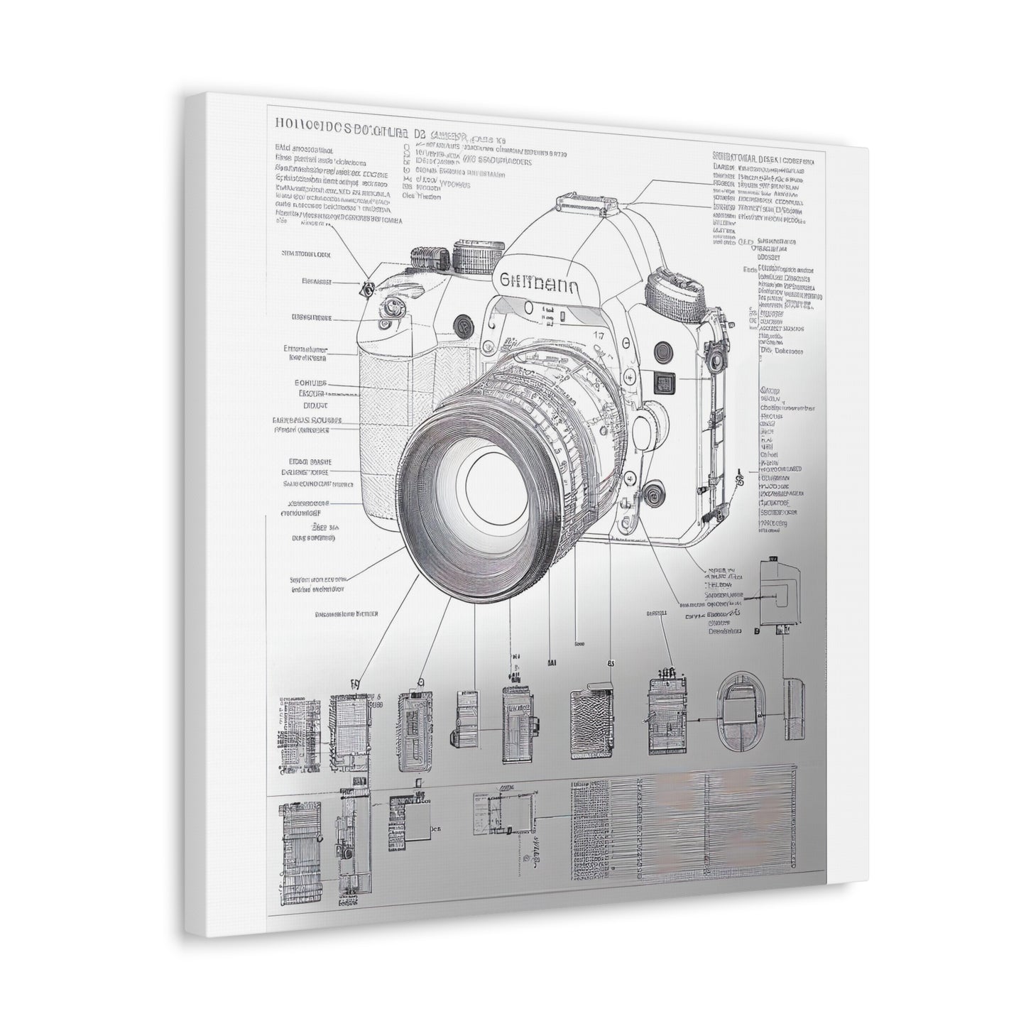 fə-ˈtä-grə-fər | Camera Aperture Technical Schematics | Canvas Gallery Wraps | AI Design Concepts | Version 8