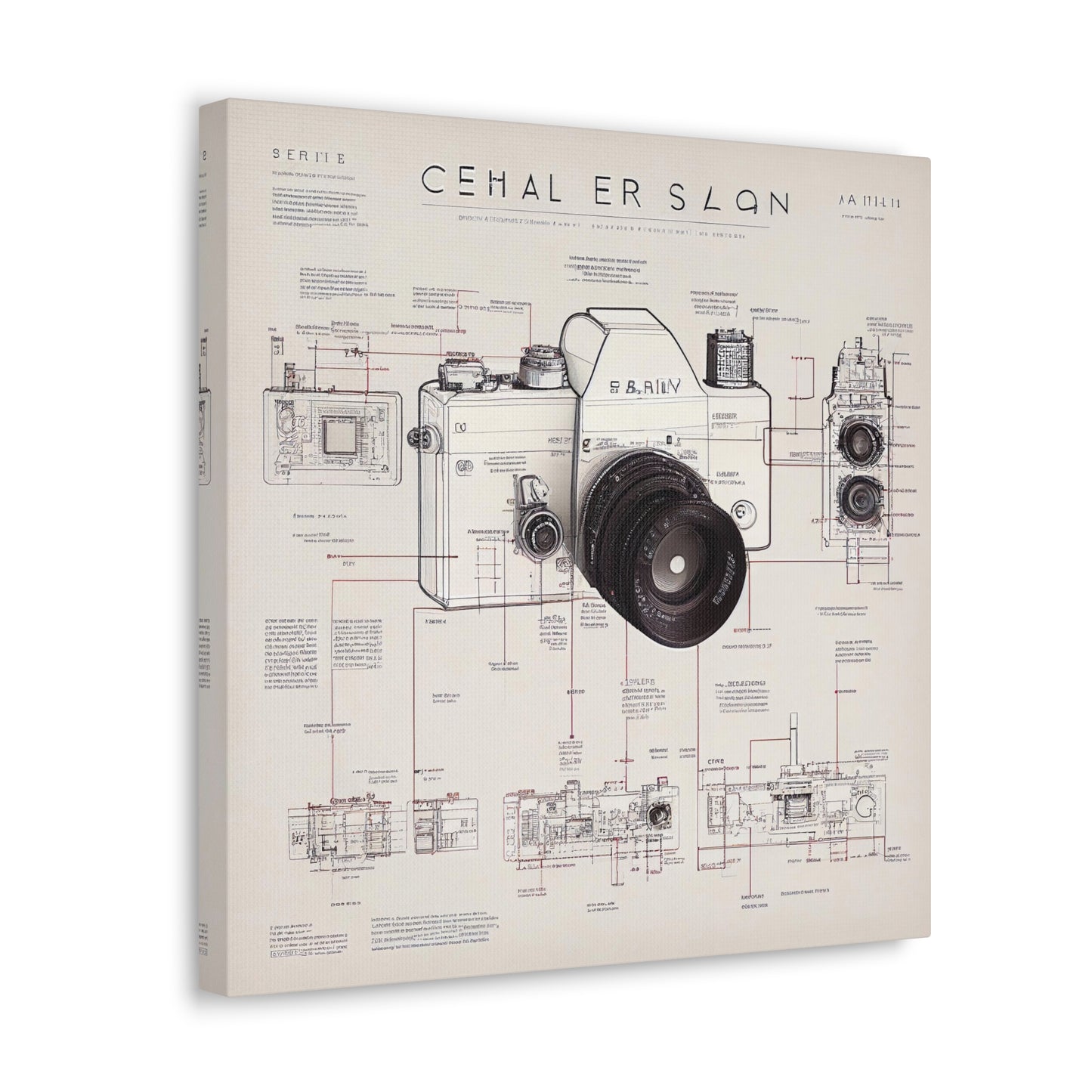 fə-ˈtä-grə-fər | Camera Aperture Technical Schematics | Canvas Gallery Wraps | AI Design Concepts | Version 17
