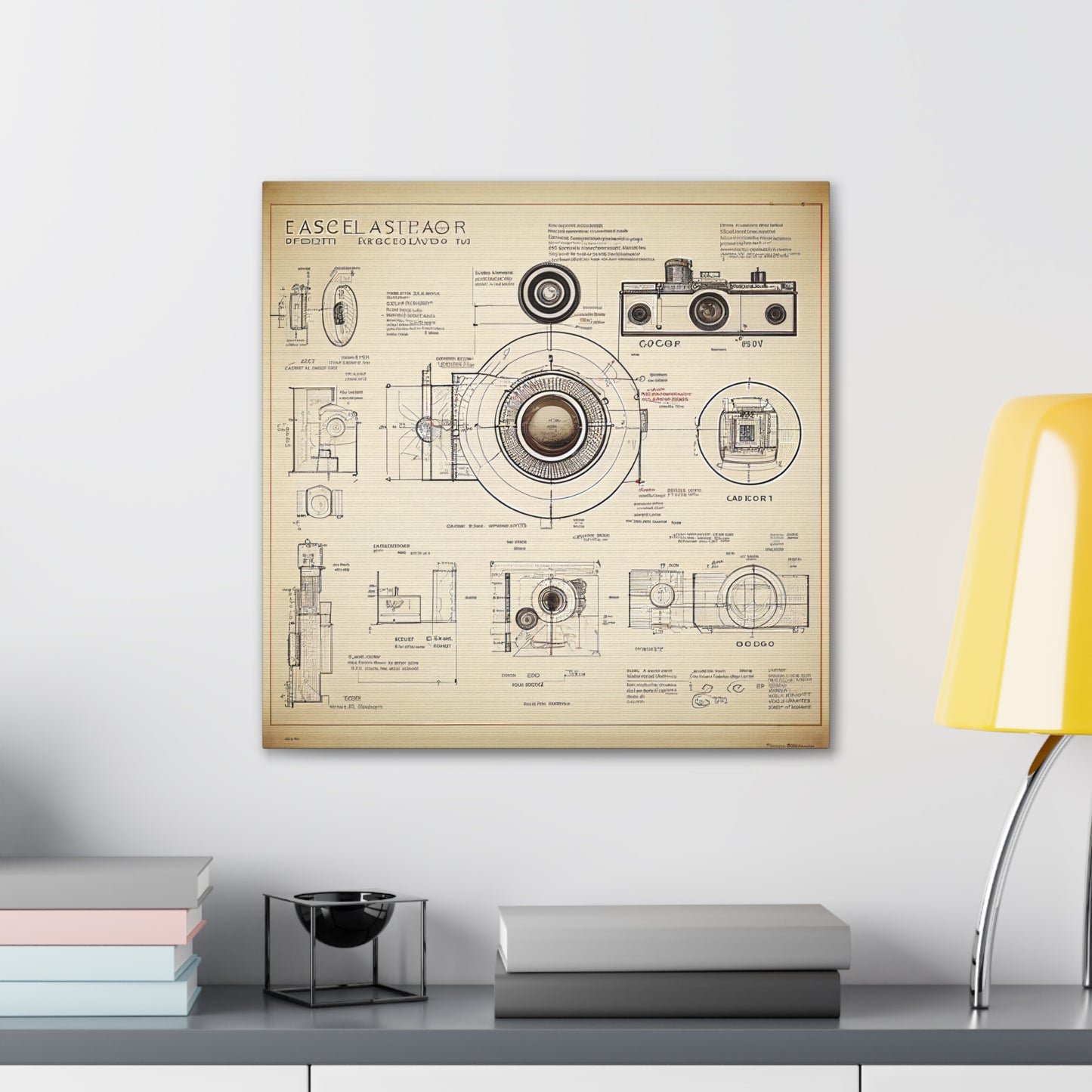 fə-ˈtä-grə-fər | Camera Aperture Technical Schematics | Canvas Gallery Wraps | AI Design Concepts | Version 1
