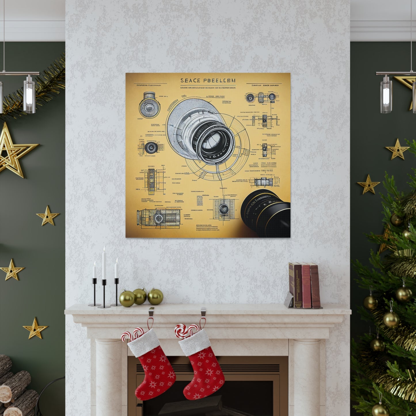 fə-ˈtä-grə-fər | Camera Aperture Technical Schematics | Canvas Gallery Wraps | AI Design Concepts | Version 2