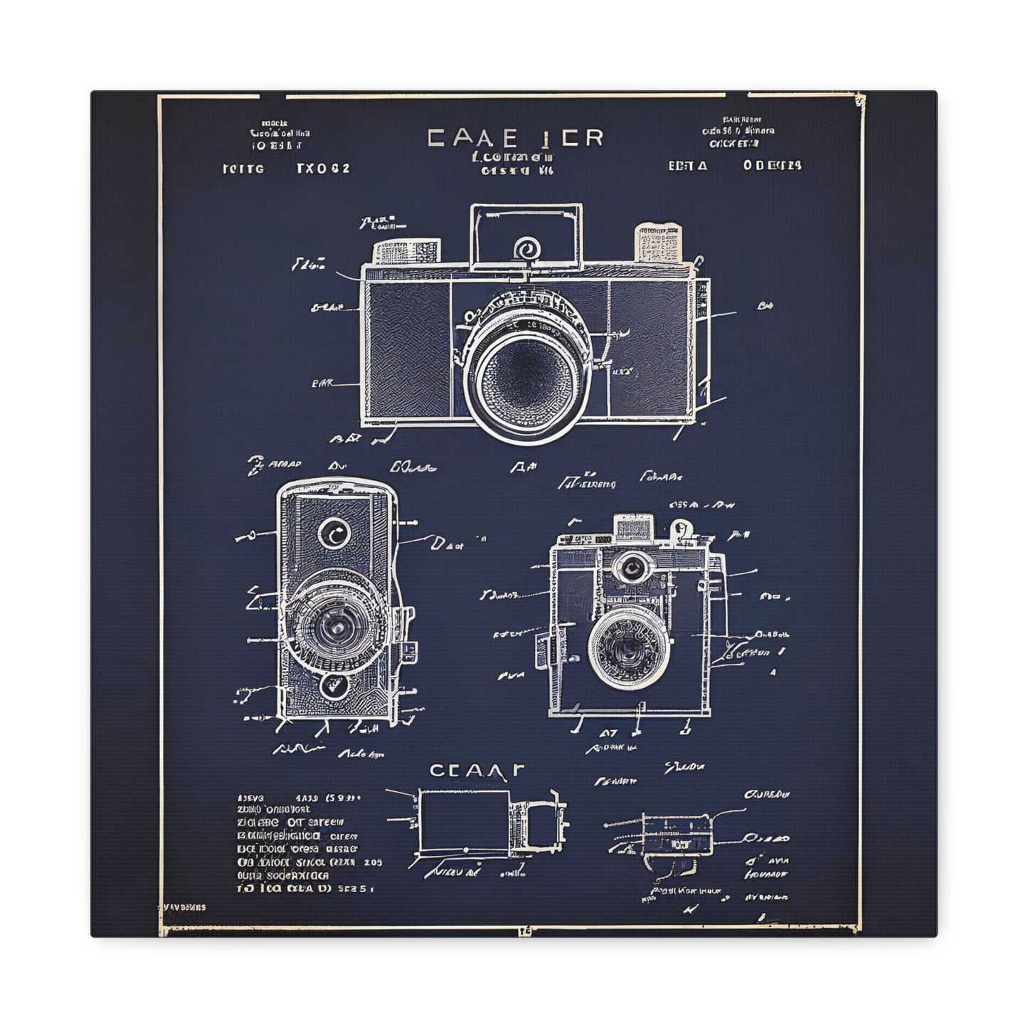 fə-ˈtä-grə-fər | Camera Aperture Technical Schematics | Canvas Gallery Wraps | AI Design Concepts | Version 11