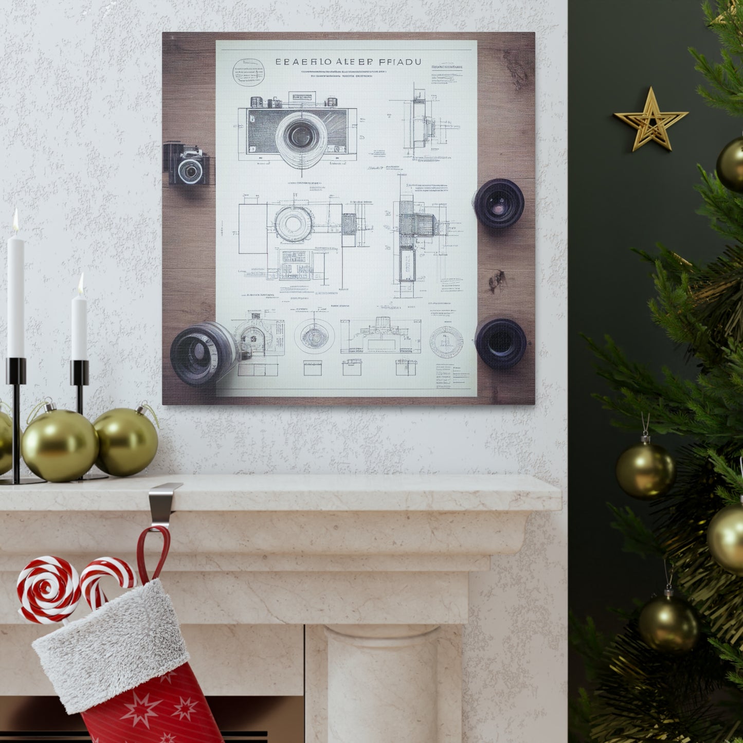fə-ˈtä-grə-fər | Camera Aperture Technical Schematics | Canvas Gallery Wraps | AI Design Concepts | Version 14
