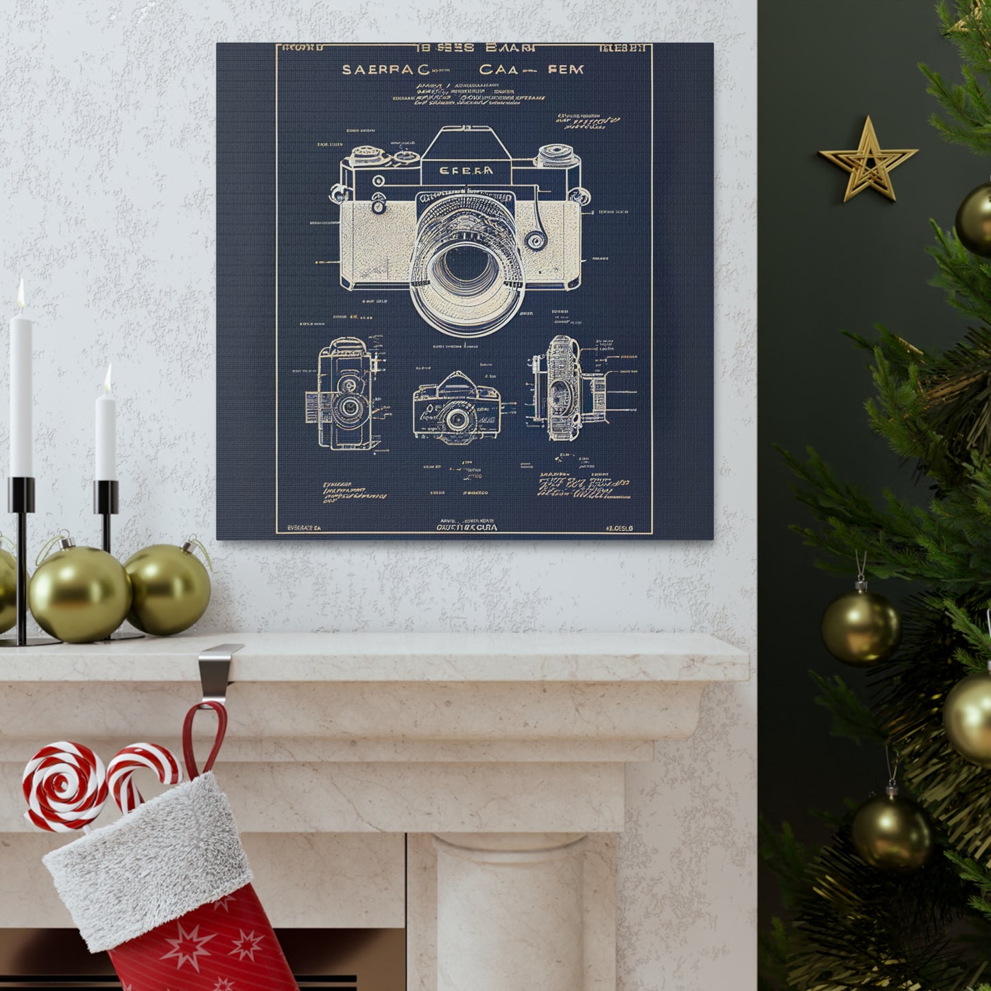fə-ˈtä-grə-fər | Camera Aperture Technical Schematics | Canvas Gallery Wraps | AI Design Concepts | Version 5