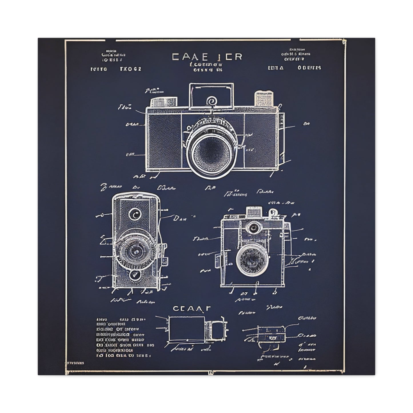 fə-ˈtä-grə-fər | Camera Aperture Technical Schematics | Canvas Gallery Wraps | AI Design Concepts | Version 11