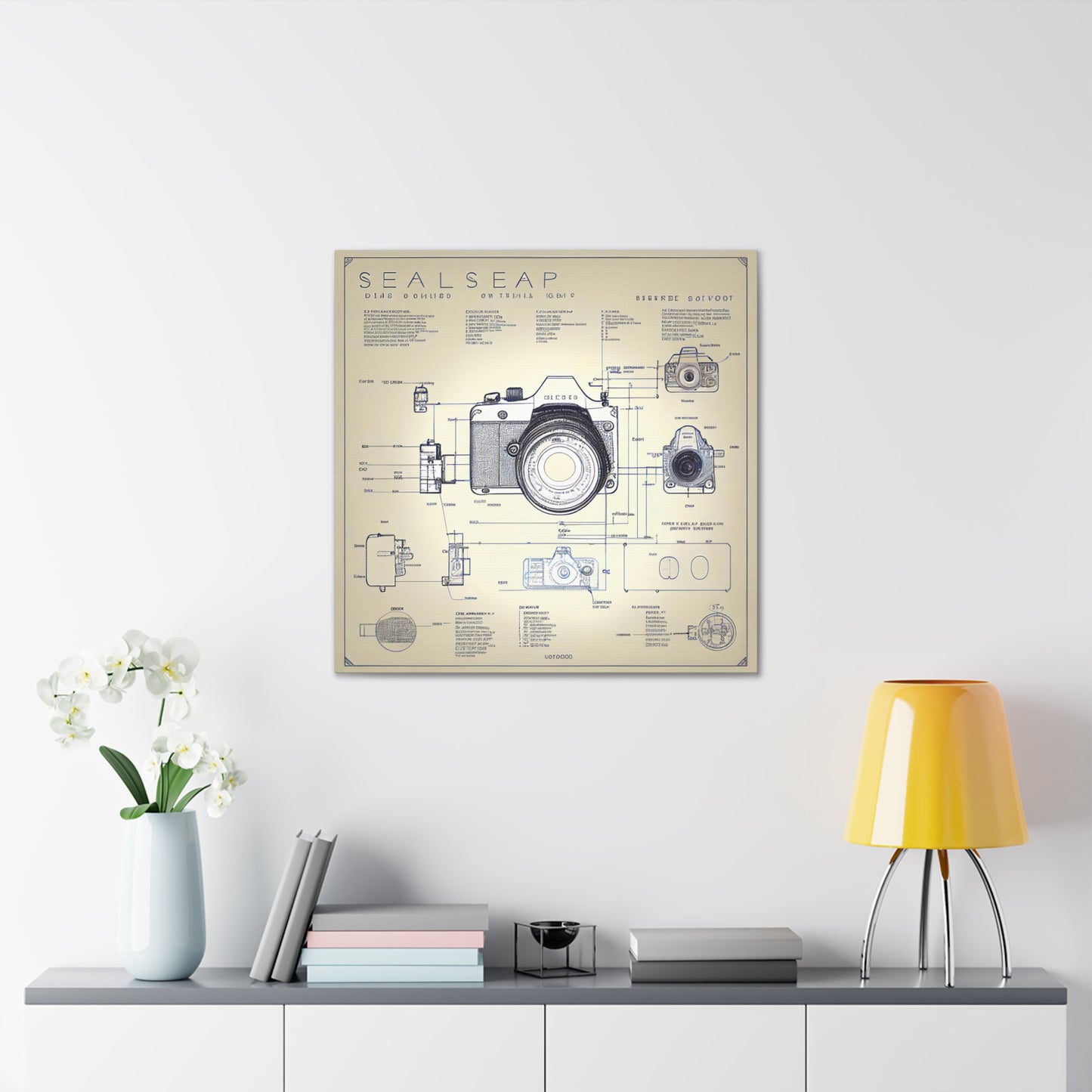 fə-ˈtä-grə-fər | Camera Aperture Technical Schematics | Canvas Gallery Wraps | AI Design Concepts | Version 6