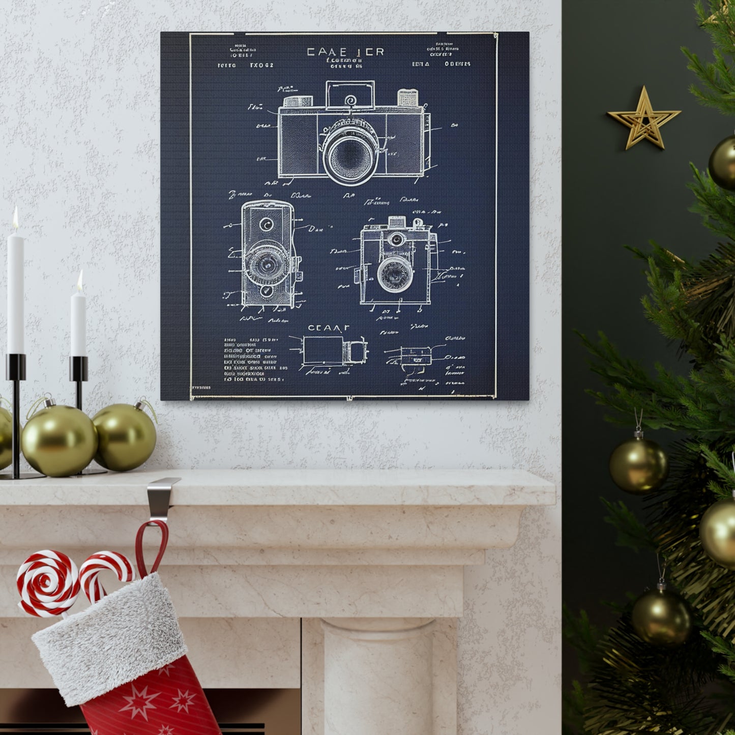 fə-ˈtä-grə-fər | Camera Aperture Technical Schematics | Canvas Gallery Wraps | AI Design Concepts | Version 11