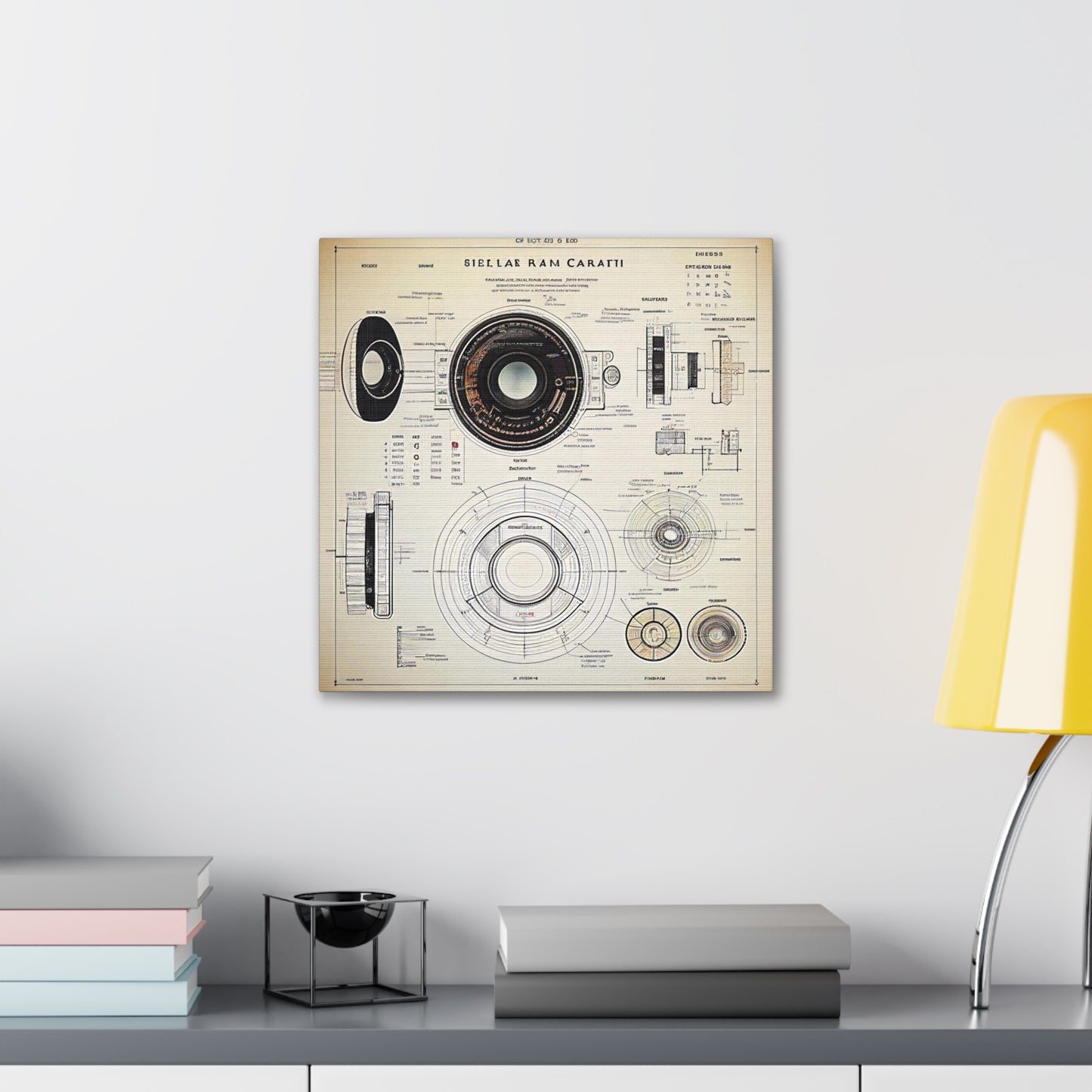 fə-ˈtä-grə-fər | Camera Aperture Technical Schematics | Canvas Gallery Wraps | AI Design Concepts | Version 13