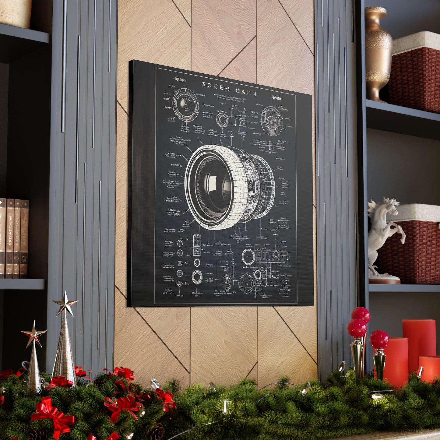 fə-ˈtä-grə-fər | Camera Aperture Technical Schematics | Canvas Gallery Wraps | AI Design Concepts | Version 16