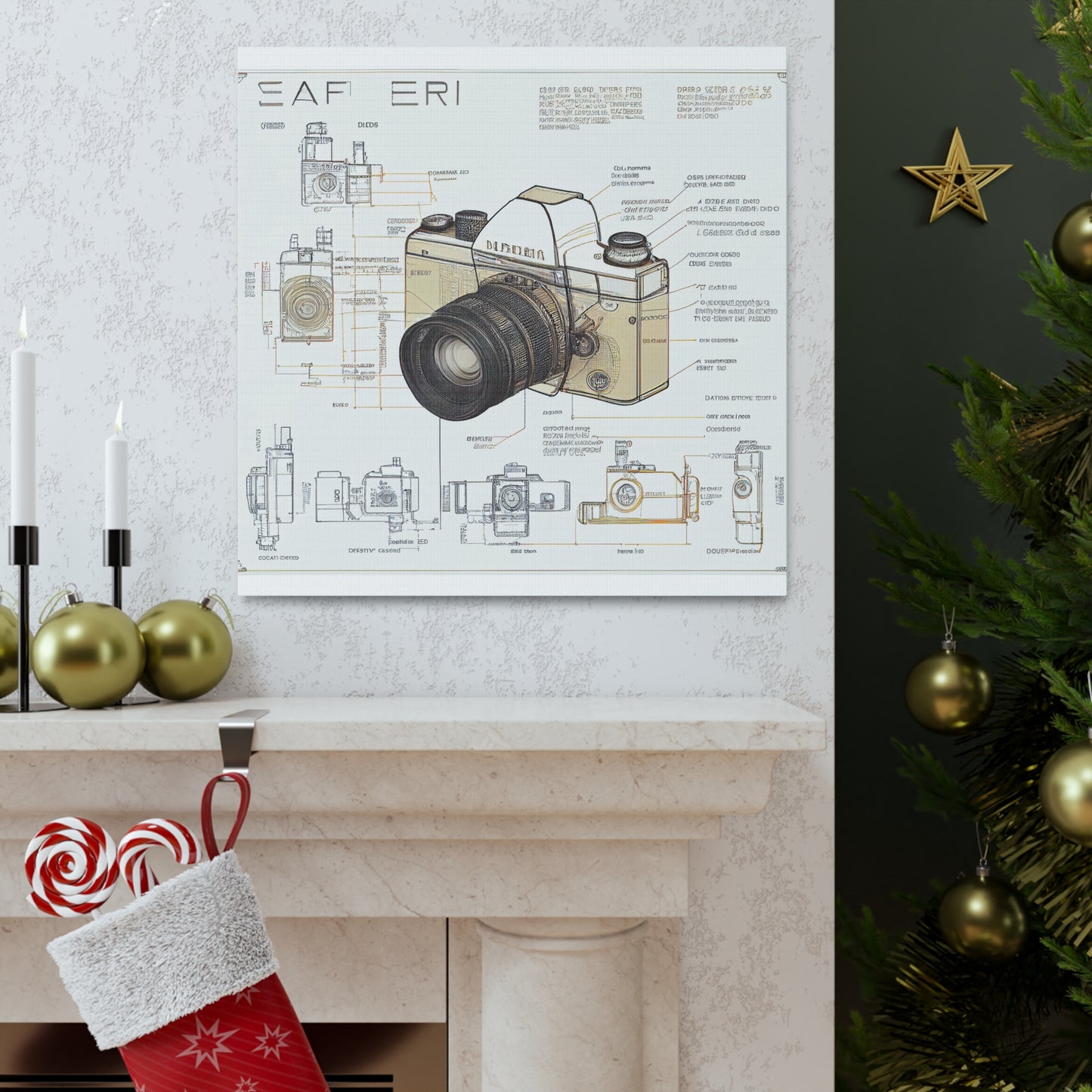 fə-ˈtä-grə-fər | Camera Aperture Technical Schematics | Canvas Gallery Wraps | AI Design Concepts | Version 12