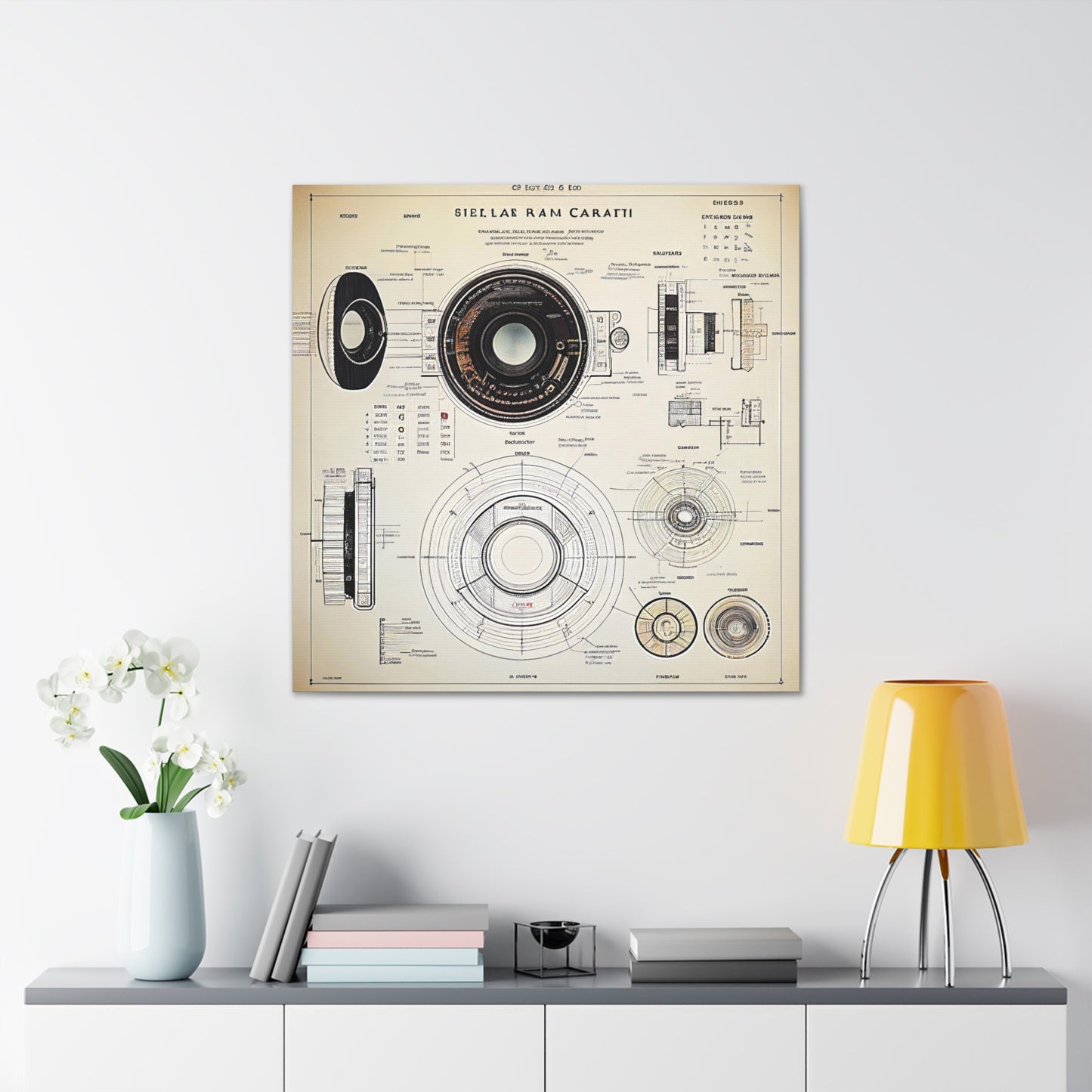 fə-ˈtä-grə-fər | Camera Aperture Technical Schematics | Canvas Gallery Wraps | AI Design Concepts | Version 13