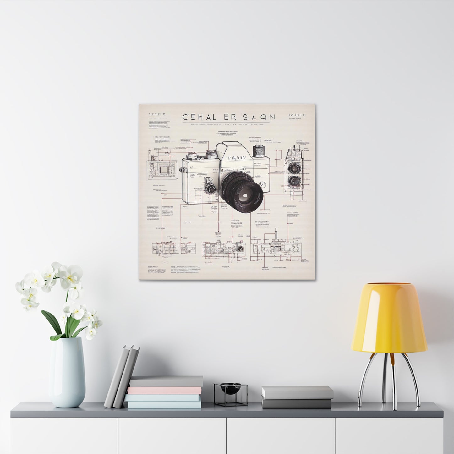 fə-ˈtä-grə-fər | Camera Aperture Technical Schematics | Canvas Gallery Wraps | AI Design Concepts | Version 17