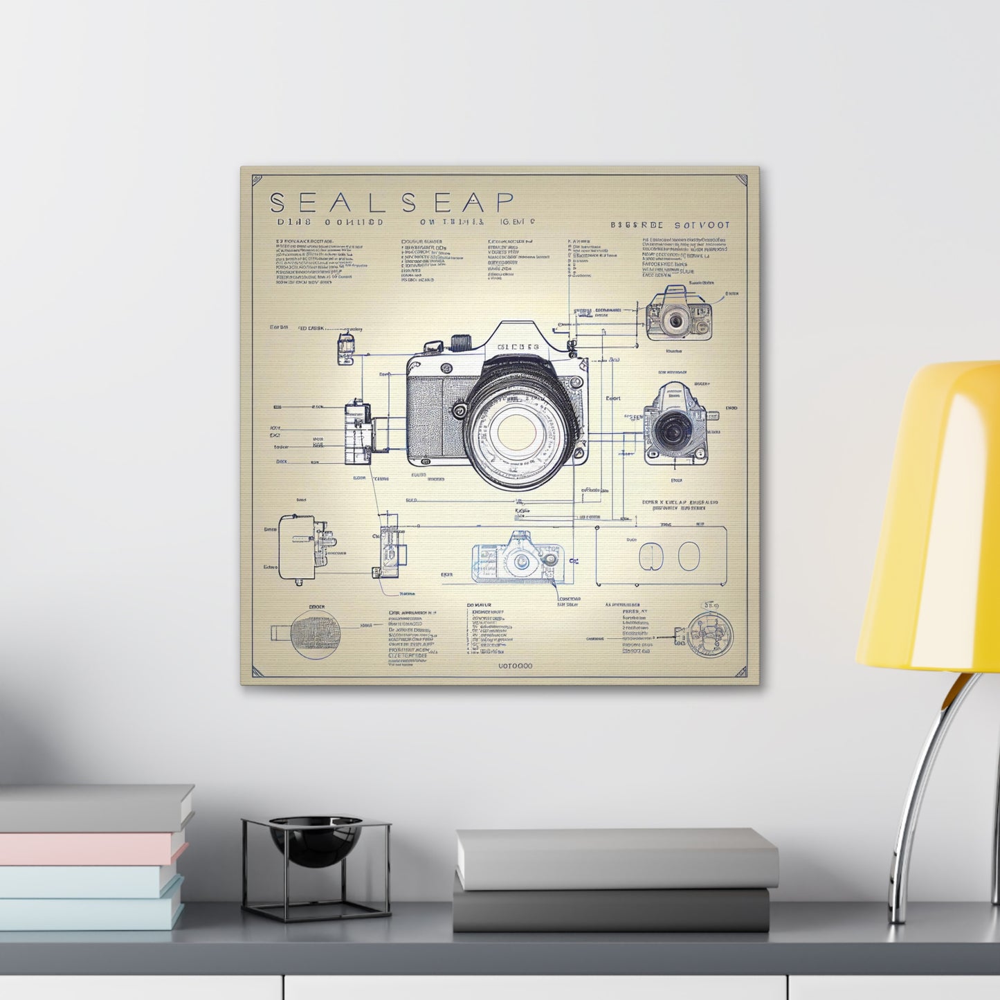 fə-ˈtä-grə-fər | Camera Aperture Technical Schematics | Canvas Gallery Wraps | AI Design Concepts | Version 6