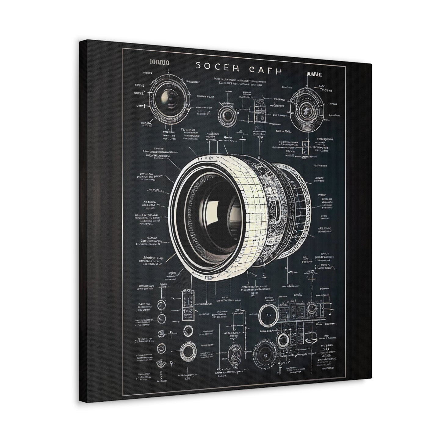 fə-ˈtä-grə-fər | Camera Aperture Technical Schematics | Canvas Gallery Wraps | AI Design Concepts | Version 16